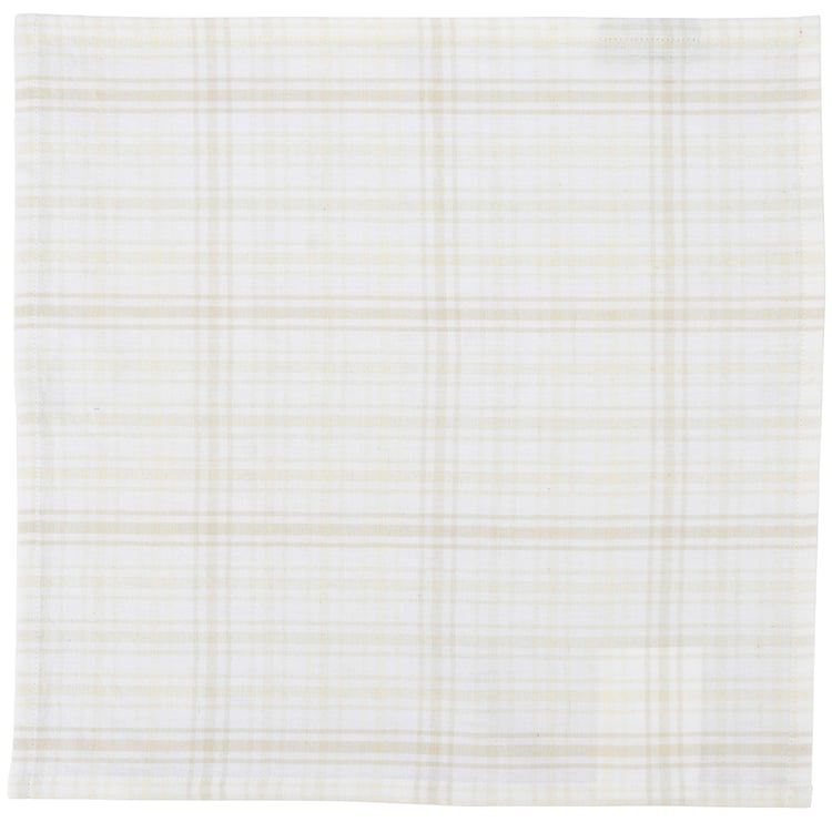 Charming Gray Plaid Cotton Napkin Set, 4-Pack, Machine Washable, 15x15 Inch