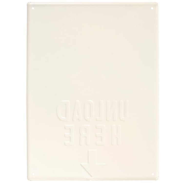 Unload Here Rustic Metal Wall Decor Sign - Ski Lodge Theme Accent