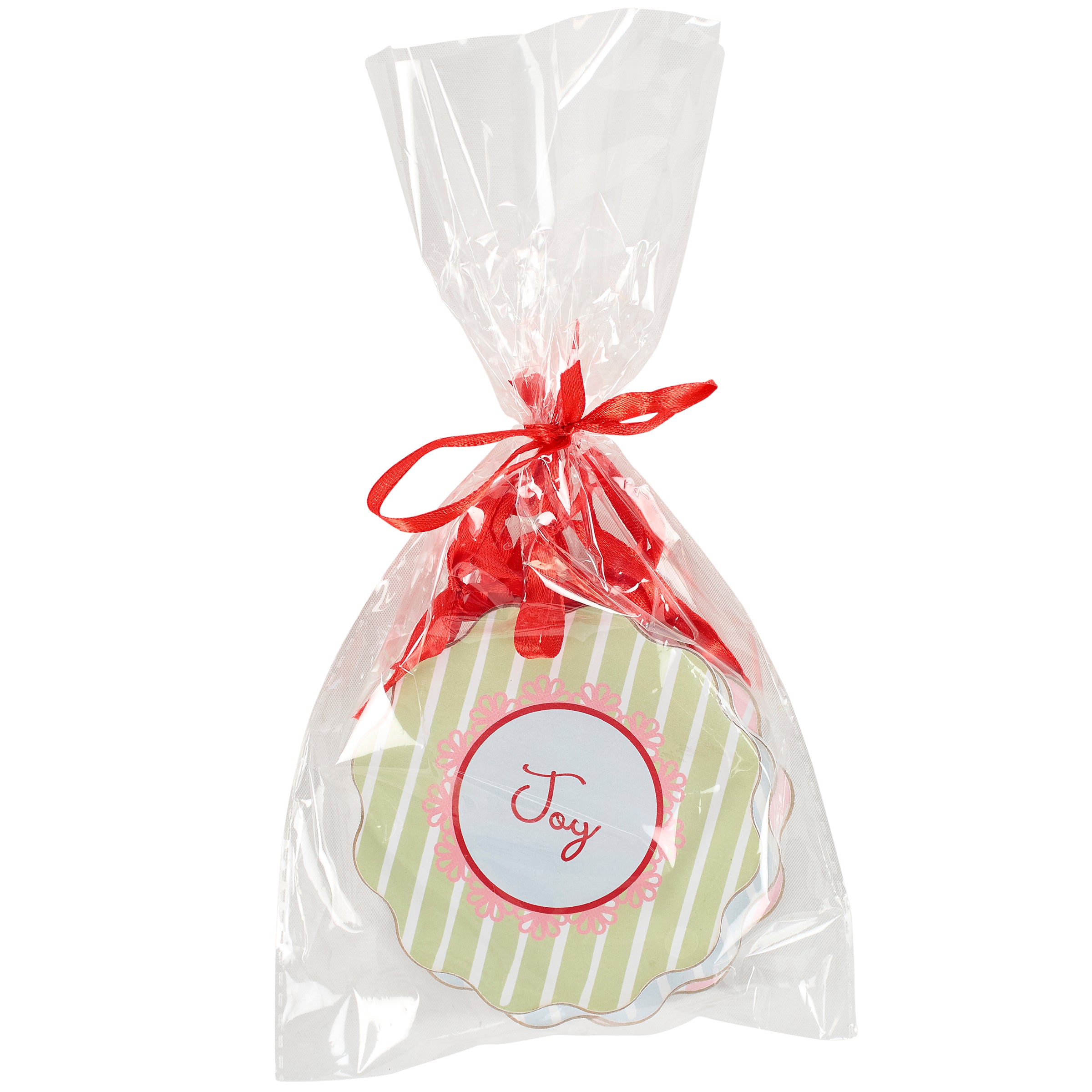 Retro Pastel Christmas Jolly Ornament Set - 4 Wooden Holiday Decorations