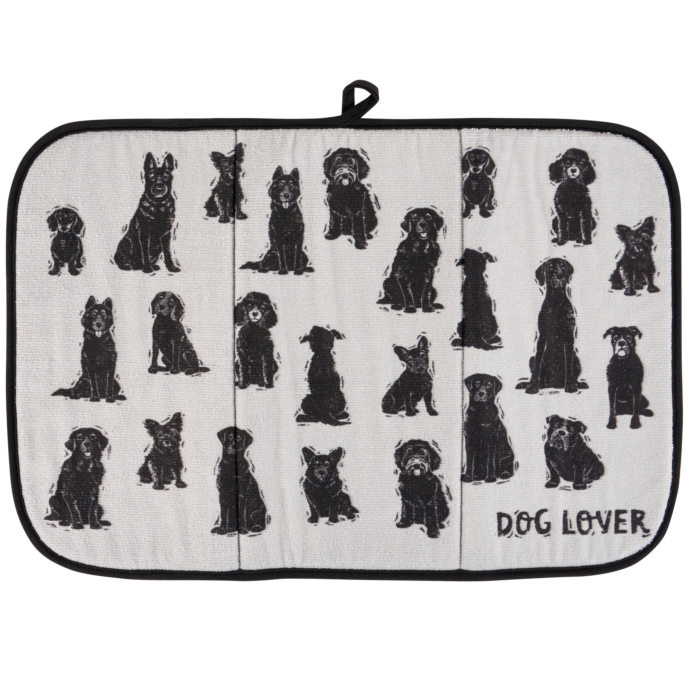 Ultra-Absorbent Dog Lover Drying Mat for Kitchen Countertop & Pet Bowls