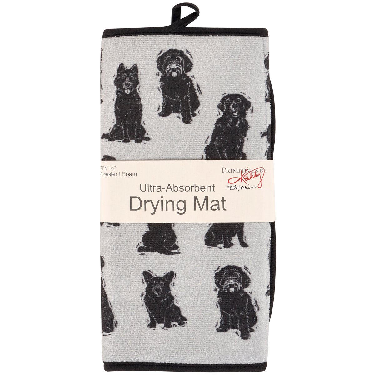 Ultra-Absorbent Dog Lover Drying Mat for Kitchen Countertop & Pet Bowls