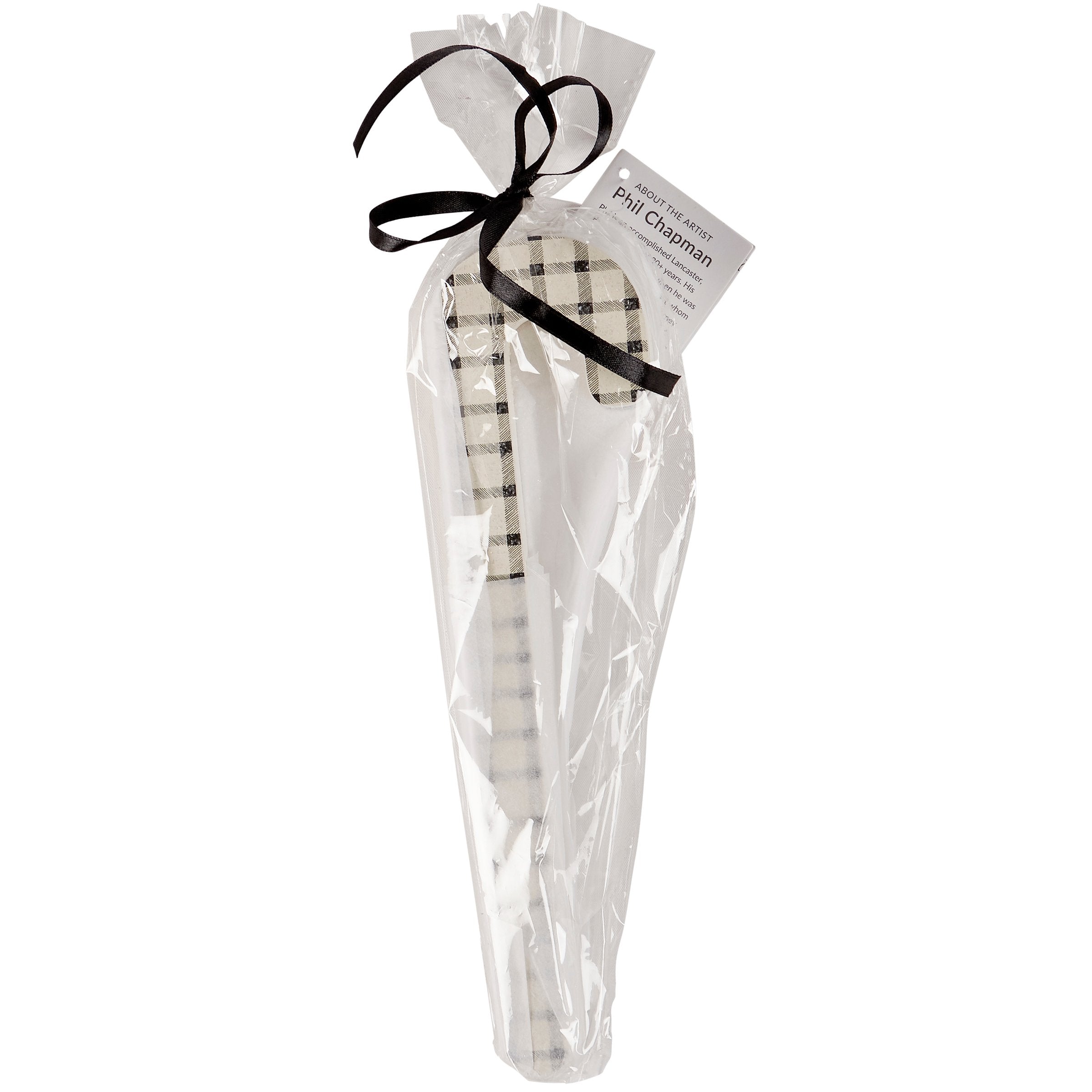 Charming Black & White Plaid Wooden Candy Canes - Festive Holiday Decor Set