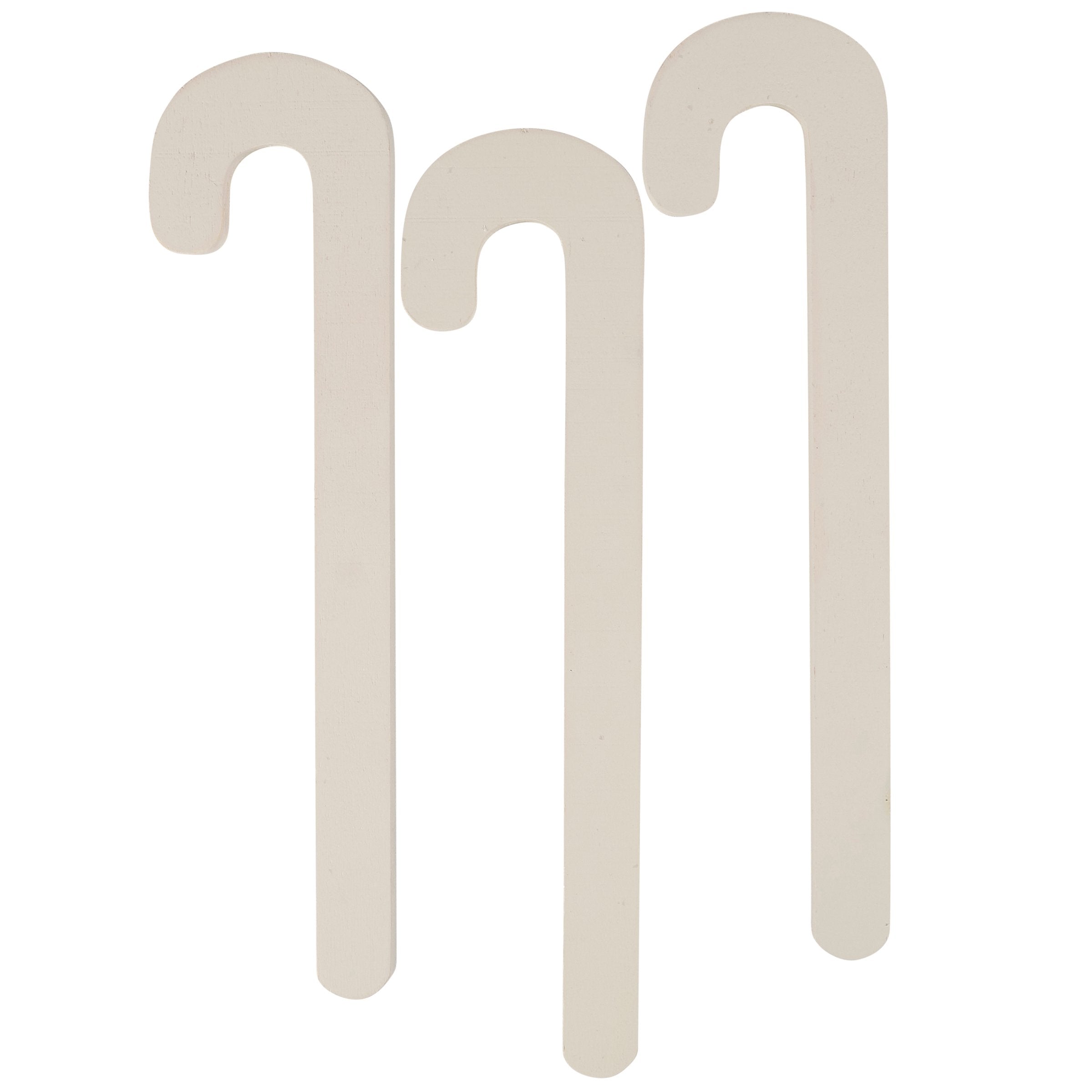 Festive Small Red Plaid Wood Candy Canes Set of 3 for Christmas Decor