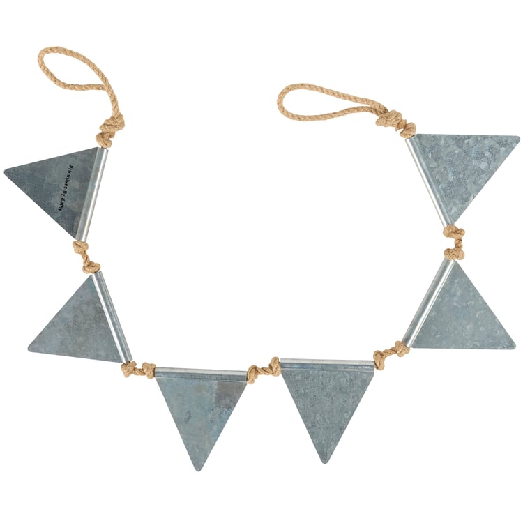 Spooky Galvanized Metal 'Wicked' Pennant Banner with Jute Rope Halloween Decor