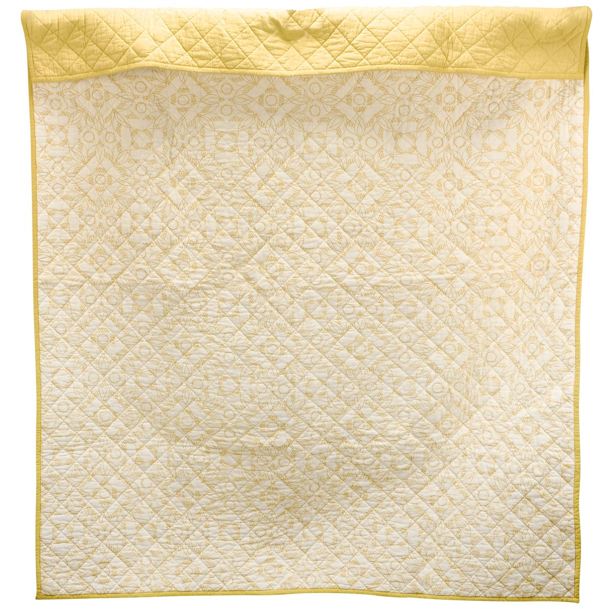 Nouveau Birds Quilted Cotton Throw Blanket - Vintage Art Home Accent