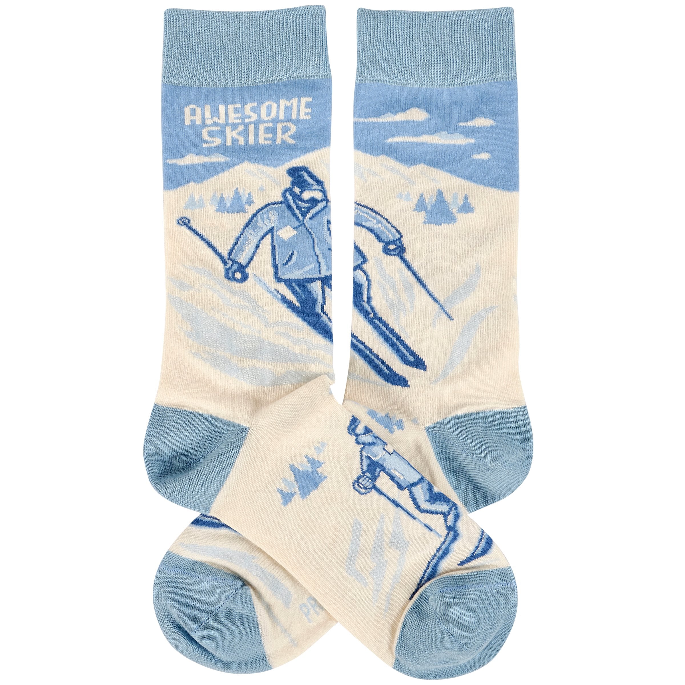 Awesome Skier Winter Crew Socks for Mountain Sports Enthusiasts Gift