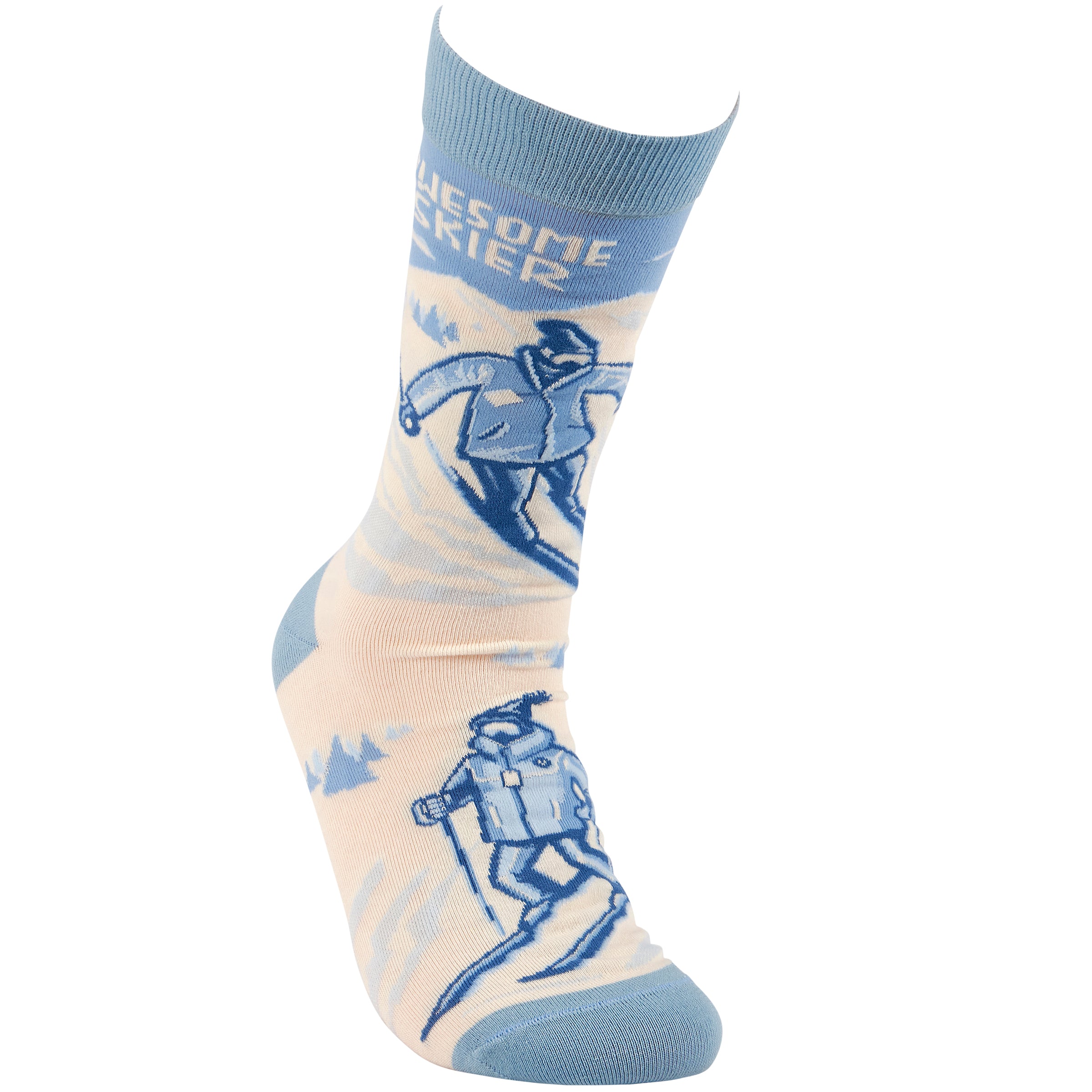 Fun Skiing Themed 'Awesome Skier' One Size Cotton Blend Novelty Socks