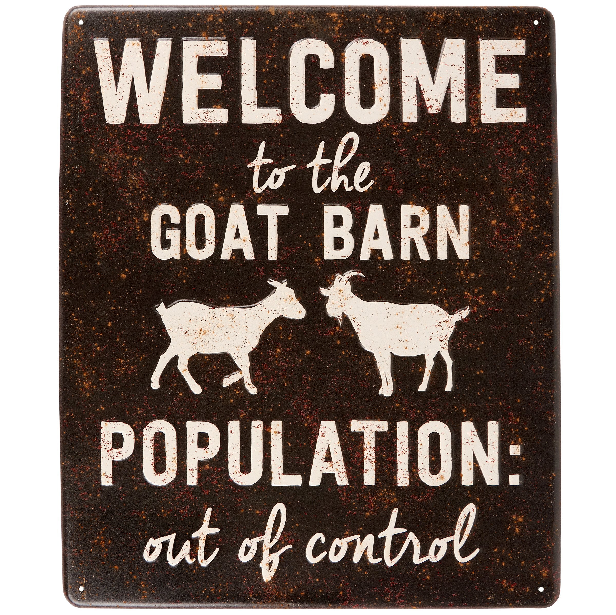 Rustic Farmhouse Metal Goat Barn Wall Decor Sign - Fun Homestead Accent