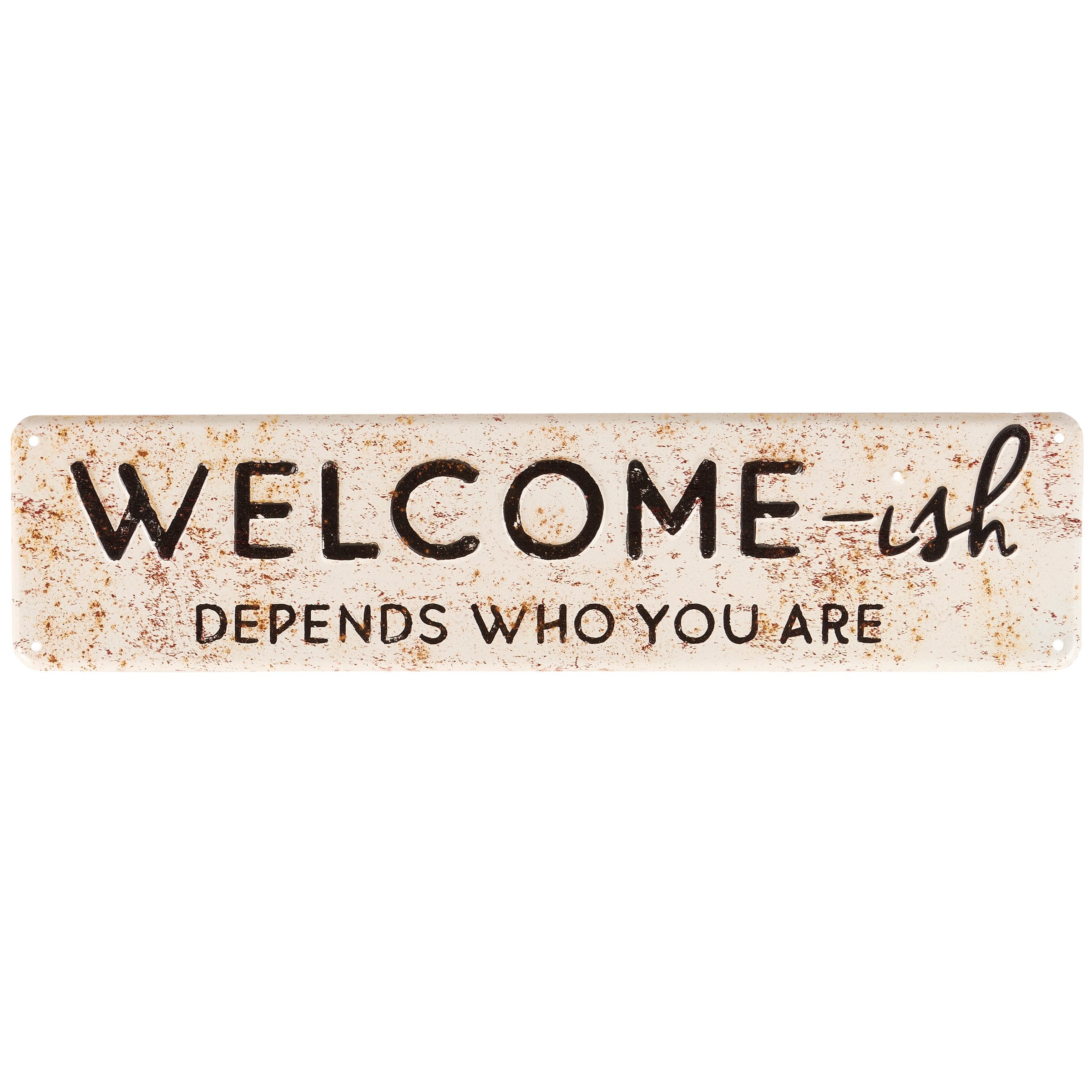 Sassy "Welcome-ish" Metal Wall Decor Sign Rustic Farmhouse Home Accent