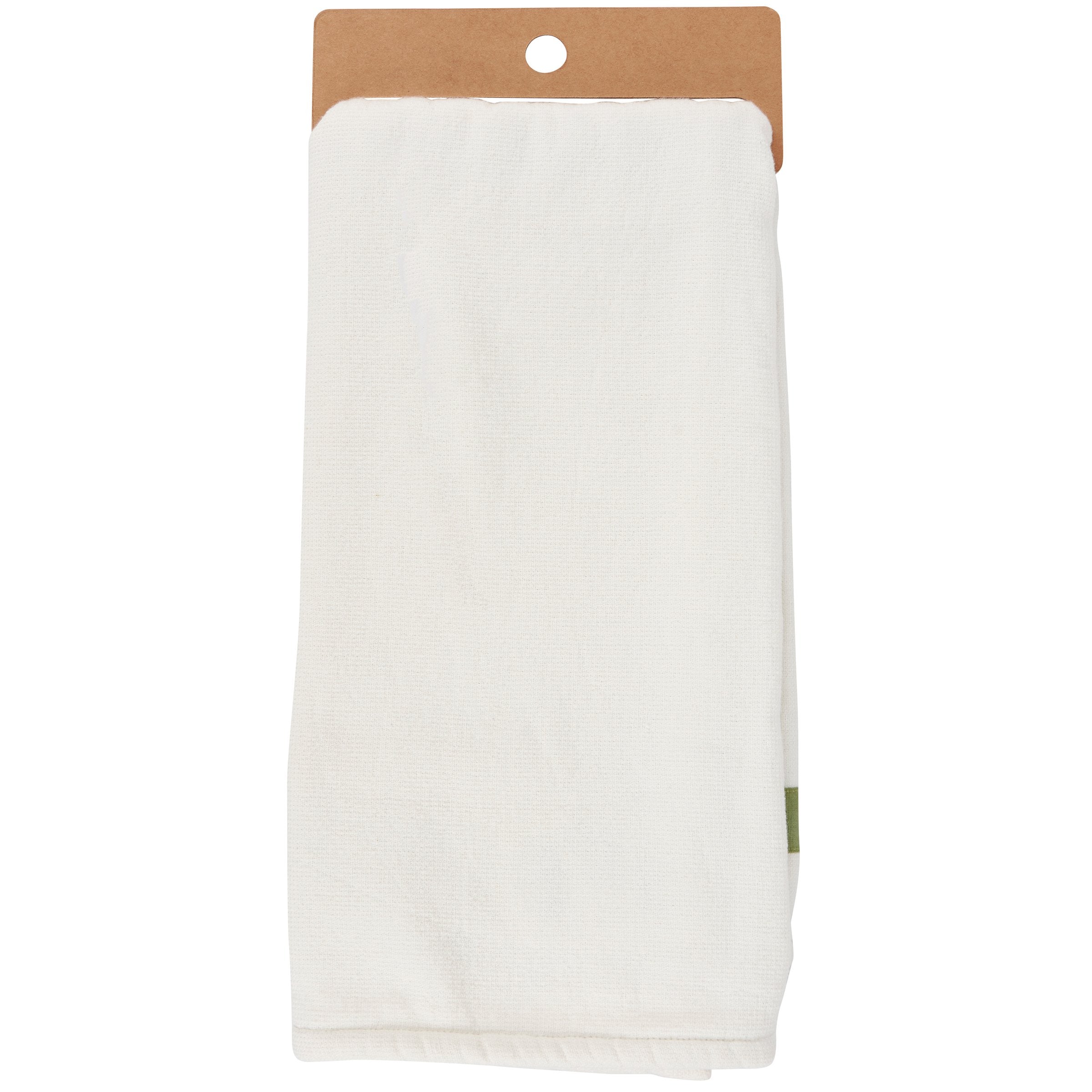 Rustic White Sheep Farmhouse Kitchen Towel - Absorbent Cotton Terrycloth & Ribbon