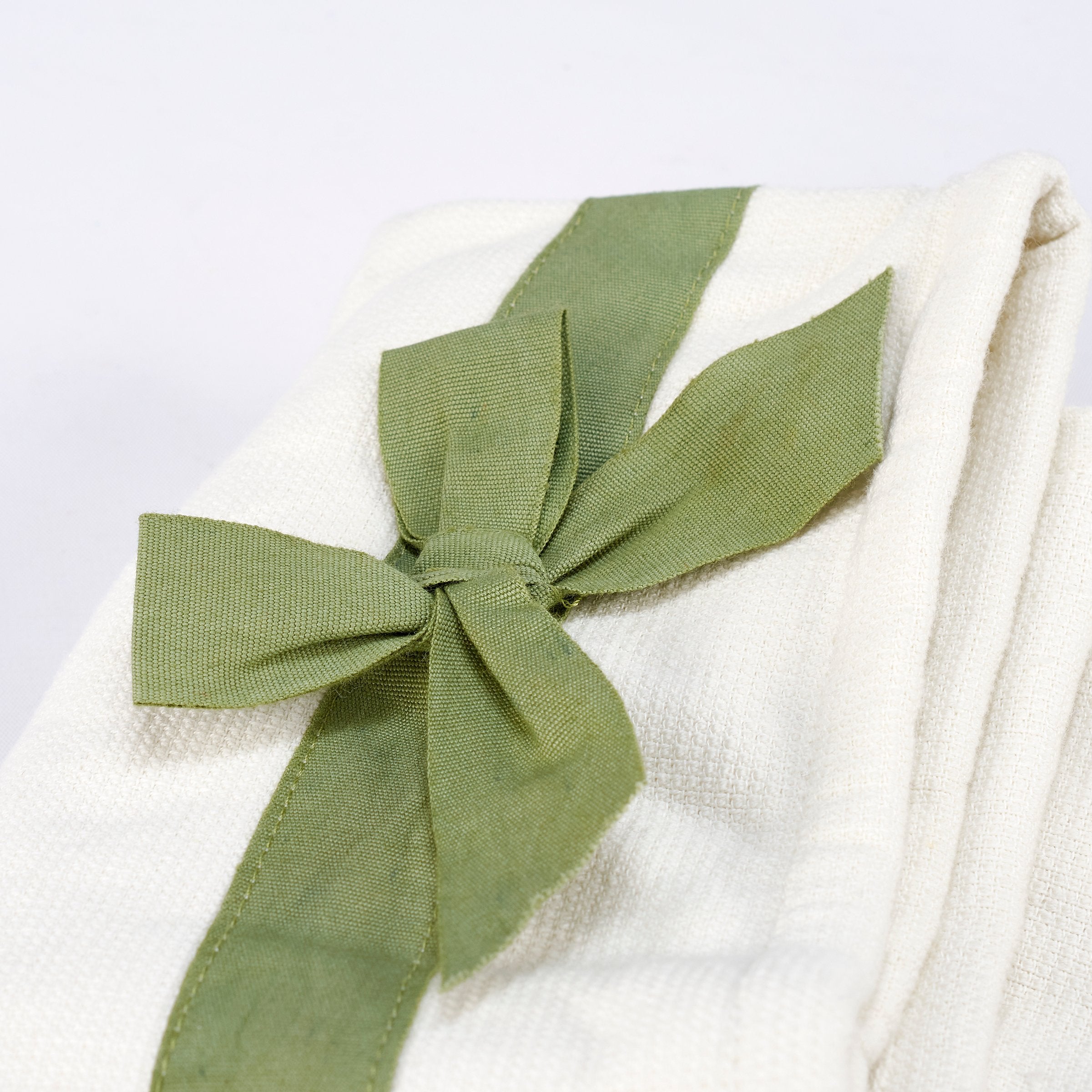 Rustic White Sheep Farmhouse Kitchen Towel - Absorbent Cotton Terrycloth & Ribbon