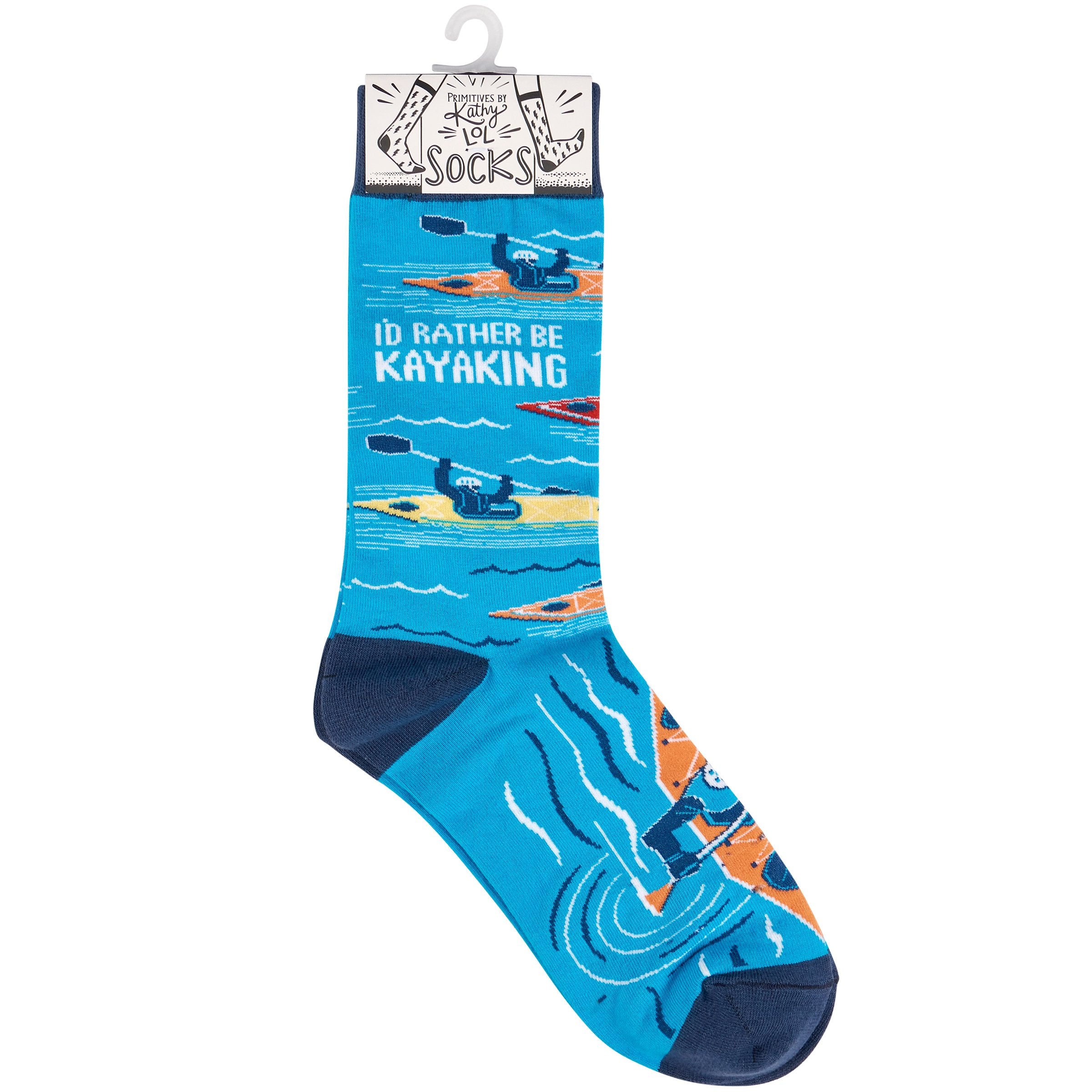 Adventure-Ready 'I'd Rather Be Kayaking' Socks - Fun Outdoor Gift