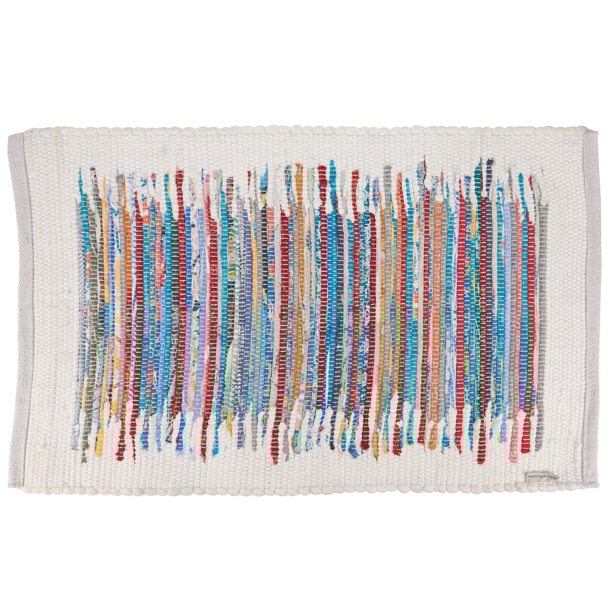 Vibrant Chindi Stripe Reclaimed Fabric Rug for Indoor Outdoor Decor