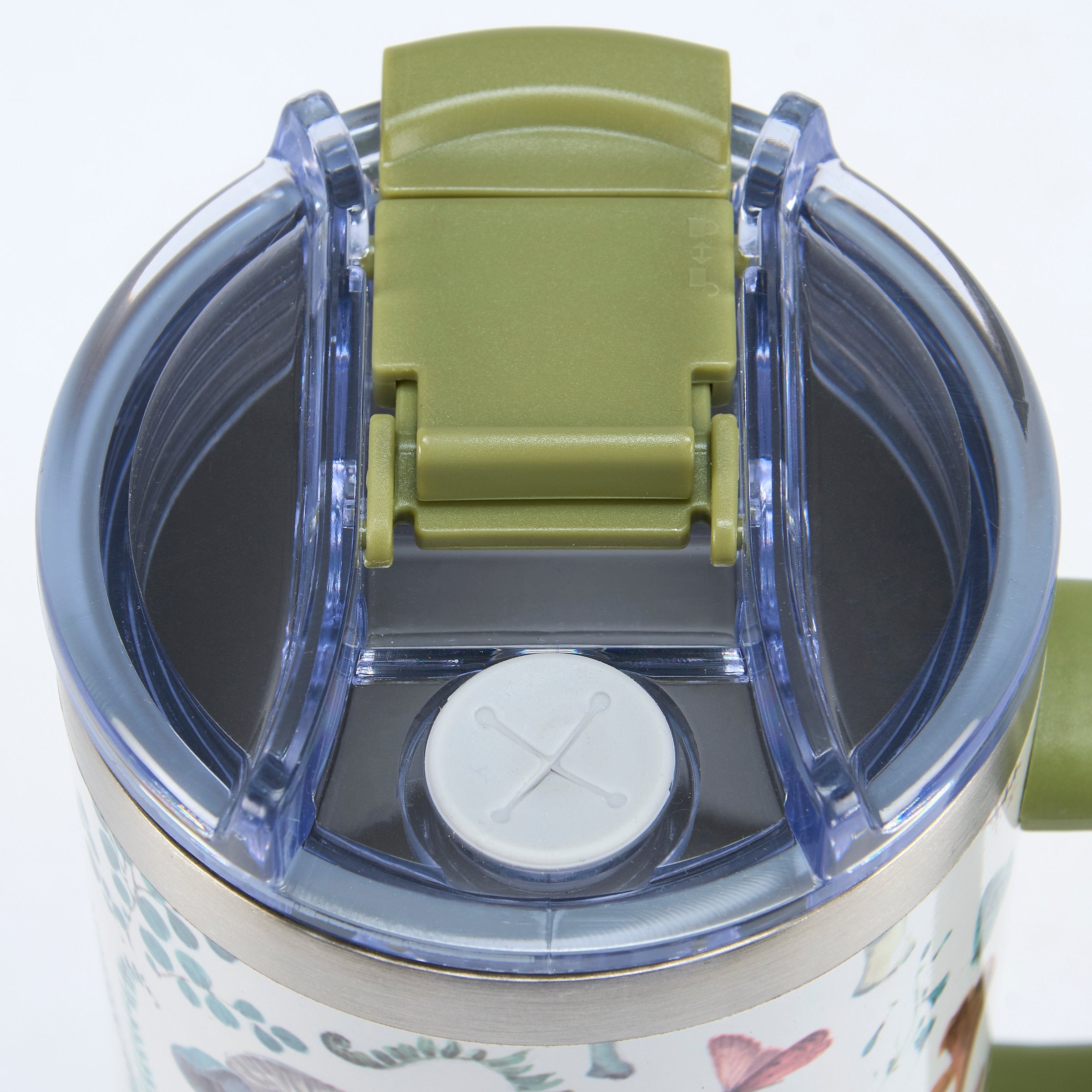 Charming 30oz Insulated Mushroom & Wildflower Travel Mug with Handle & Straw