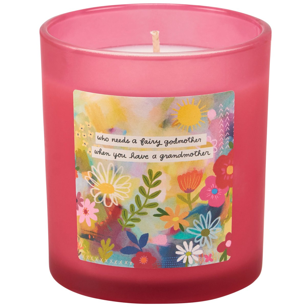Frosted Pink Fairy Godmother Peony Scented Soy Wax Candle for Grandmothers