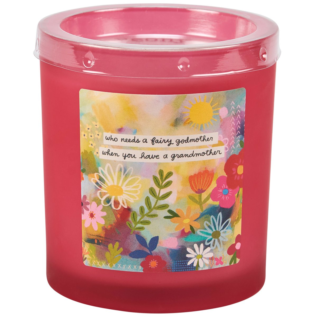 Frosted Pink Fairy Godmother Peony Scented Soy Wax Candle for Grandmothers