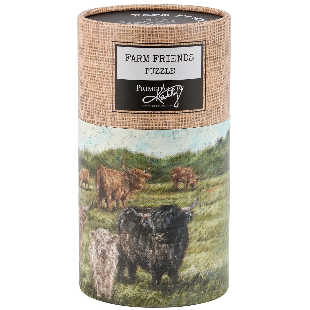 Charming Highland Cows 500-Piece Jigsaw Puzzle for Farmhouse Art Lovers