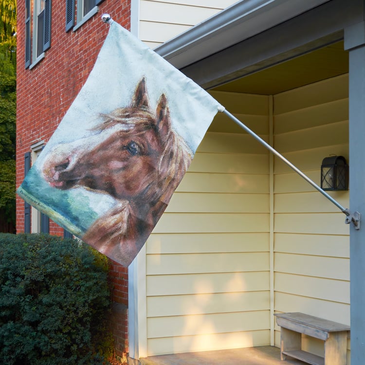 Whimsical Farmhouse Horse Flag: Double-Sided, Weather-Resistant Outdoor Decor
