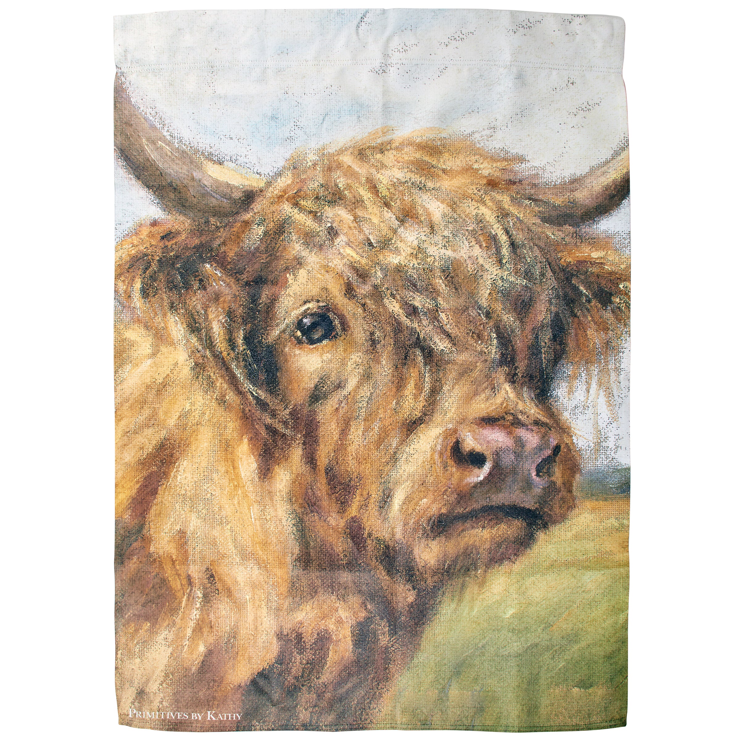 Charming Highland Cow Weather-Resistant Double-Sided Polyester Farmhouse House Flag