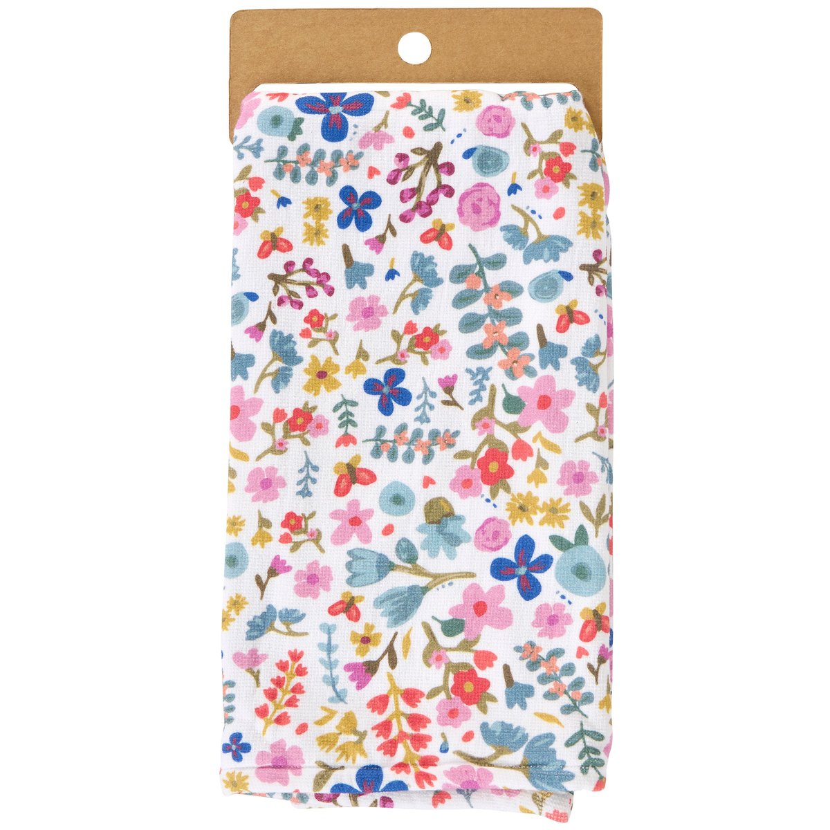 Charming White Floral Absorbent Cotton Terrycloth Kitchen Towel, 20x28 Inch