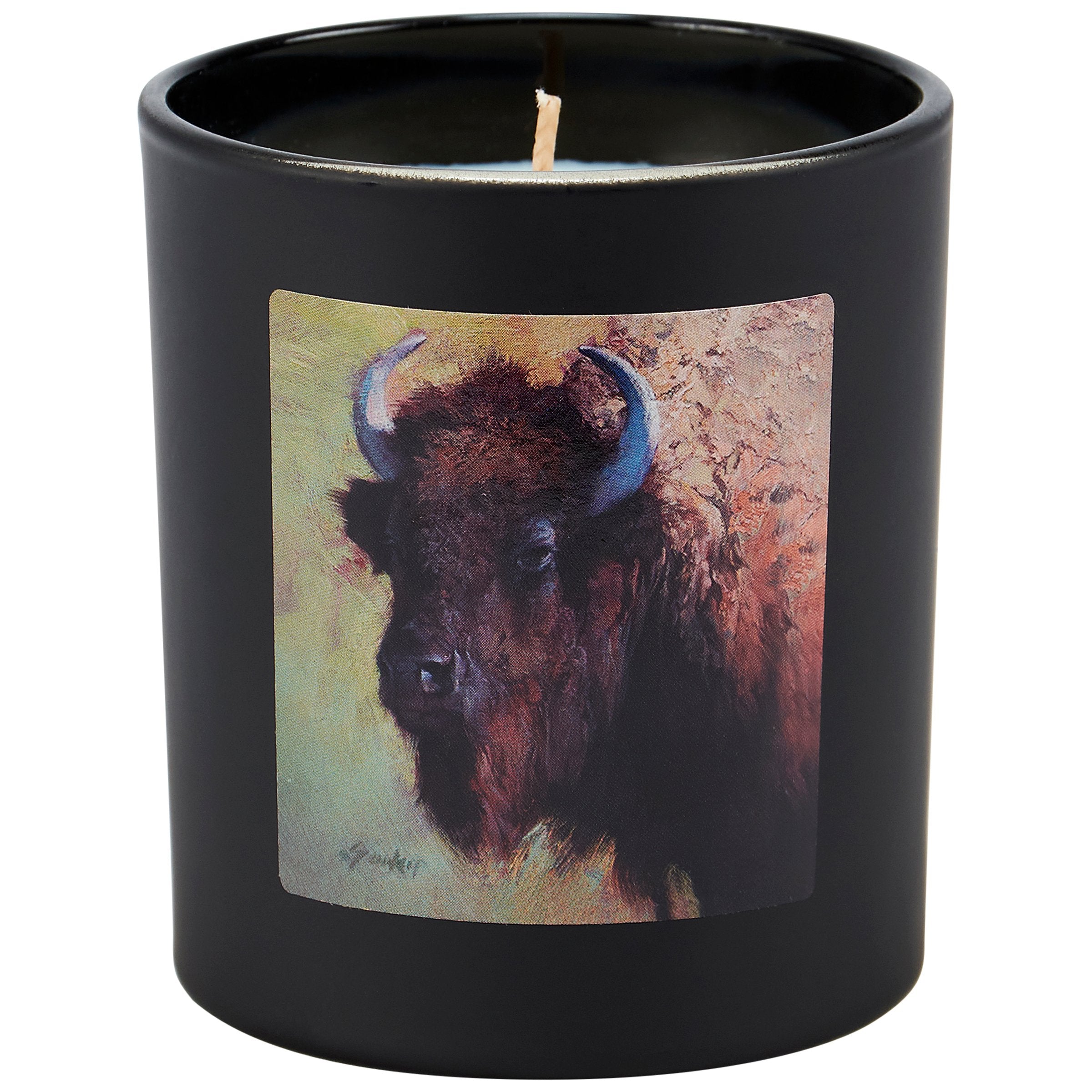 Invigorating Rosemary Scented Bison Candle: Soy Wax, Cotton Wick, Western Decor