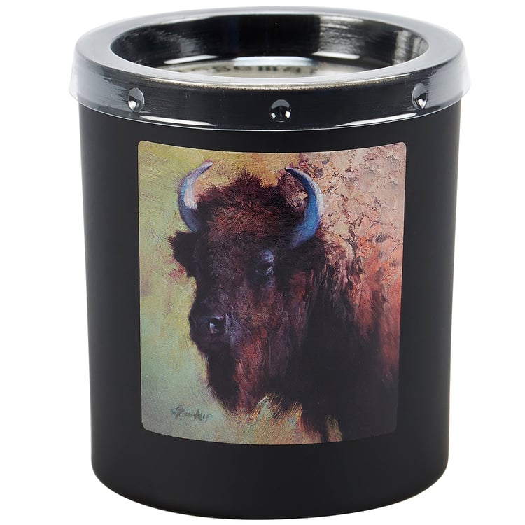 Invigorating Rosemary Scented Bison Candle: Soy Wax, Cotton Wick, Western Decor