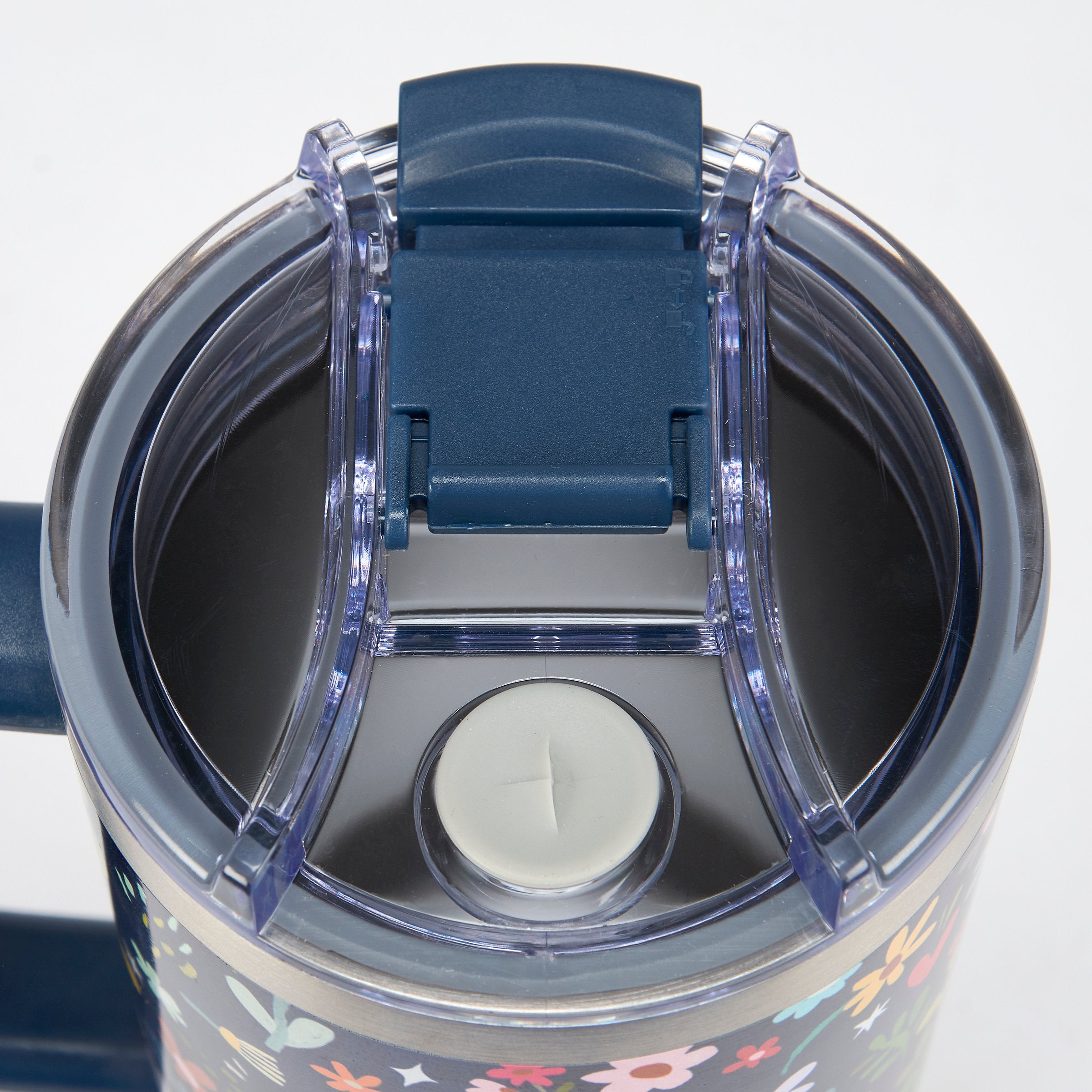 40oz Floral Insulated Stainless Steel Travel Mug, Handle, Straw, Multipurpose Lid