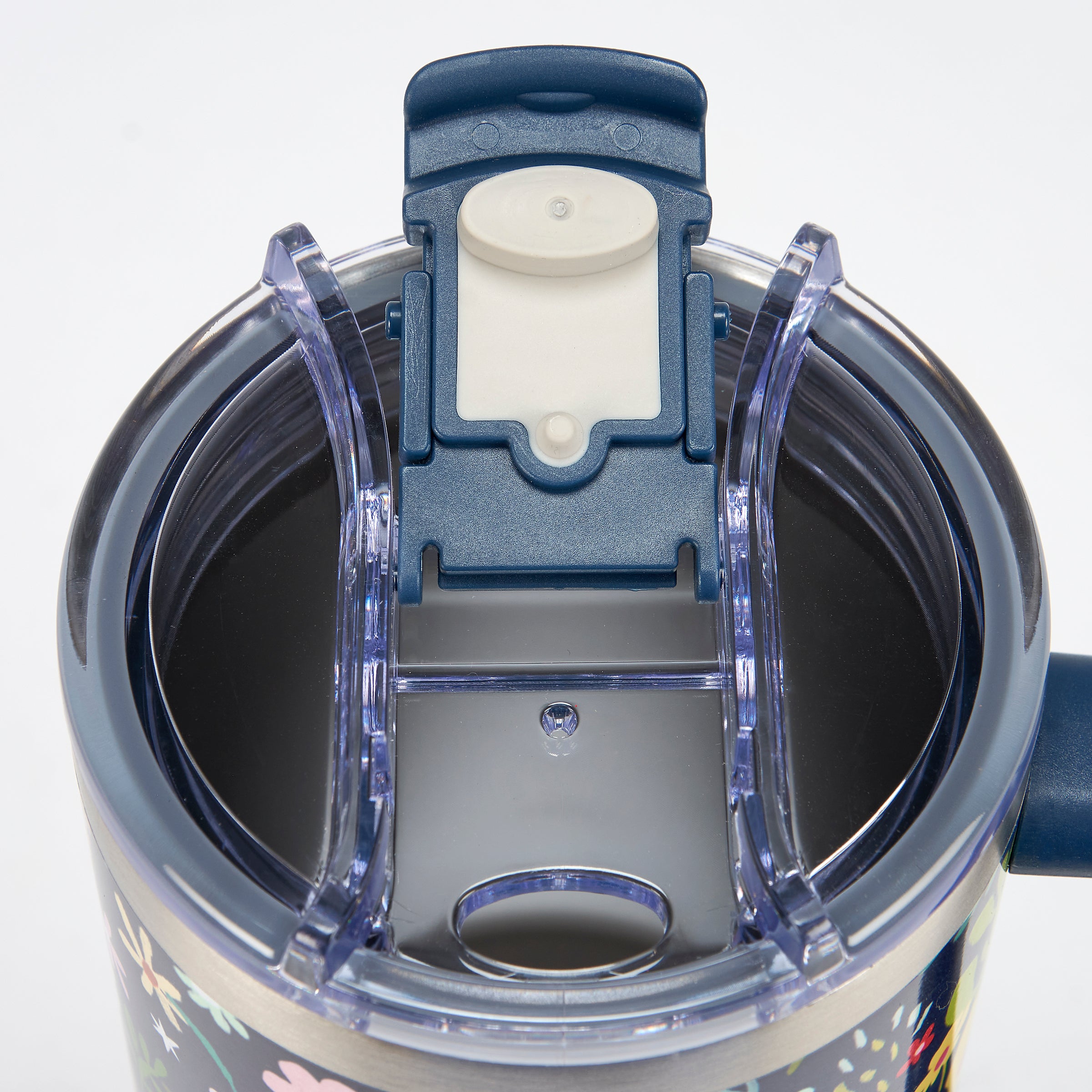 40oz Floral Insulated Stainless Steel Travel Mug, Handle, Straw, Multipurpose Lid