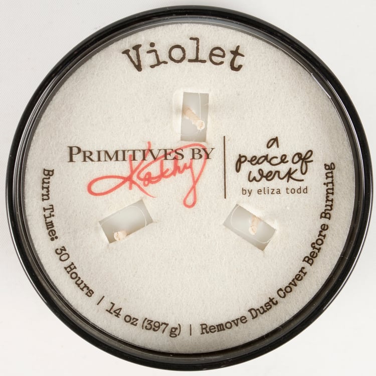 Vibrant Hand-Illustrated Dark Florals Candle with Calming Violet Scent