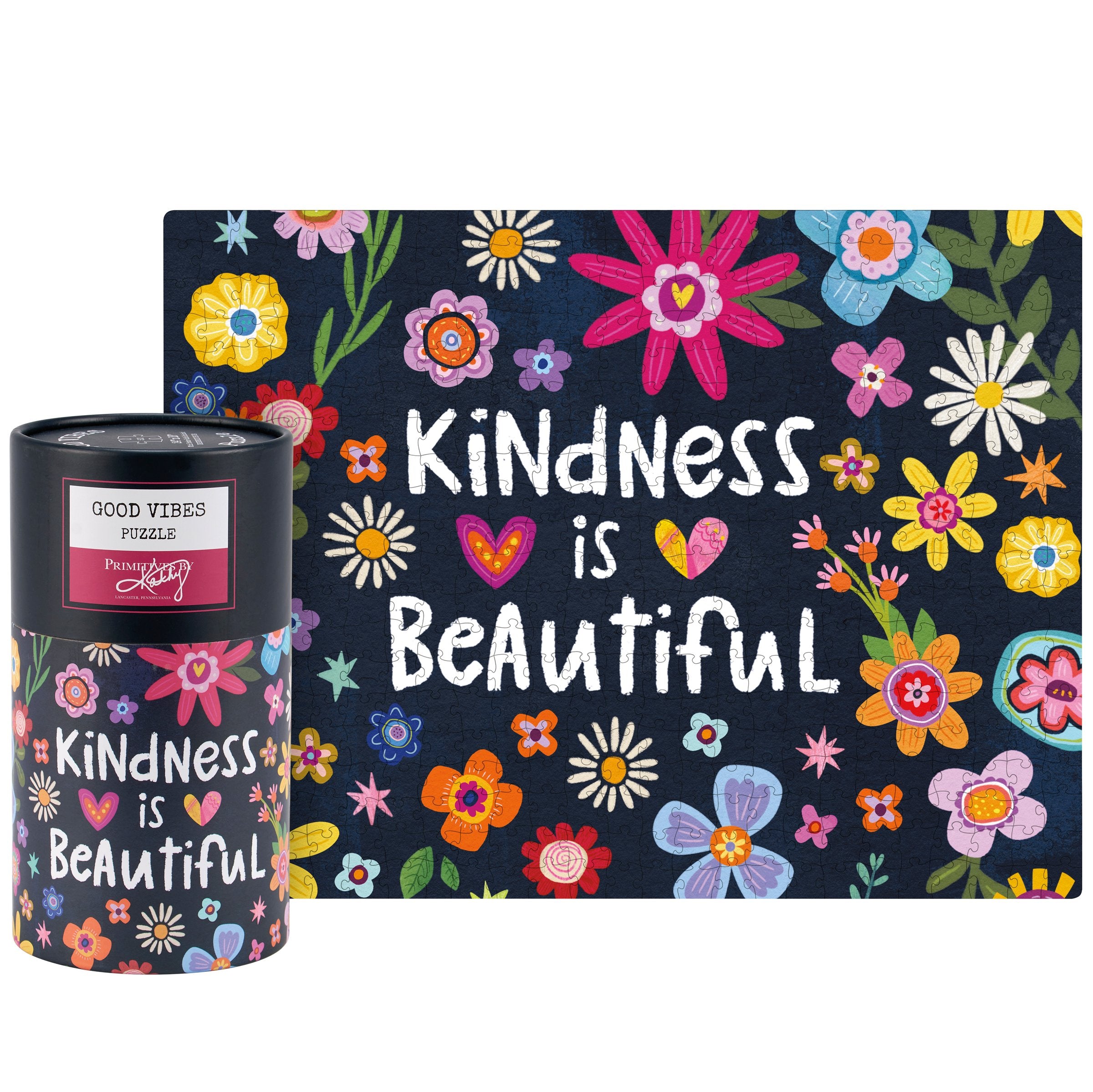 Kindness Is Beautiful 500-Piece Floral Jigsaw Puzzle by Eliza Todd