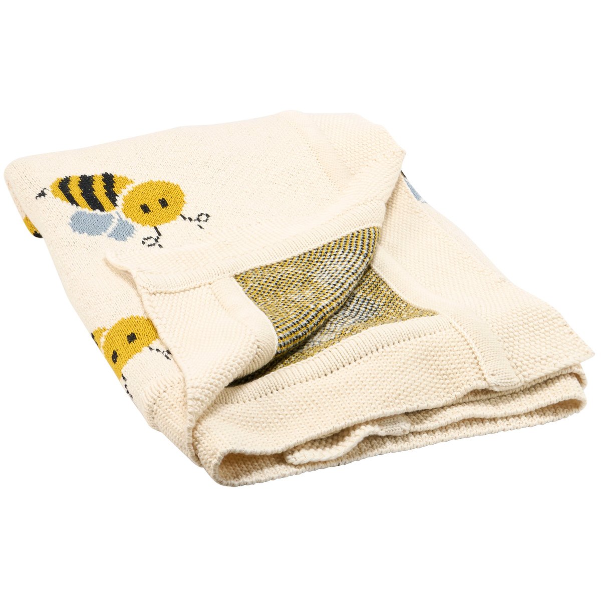 Cozy Cotton Baby Bee Throw Blanket for Kids Nursery Decor, Machine Washable Soft