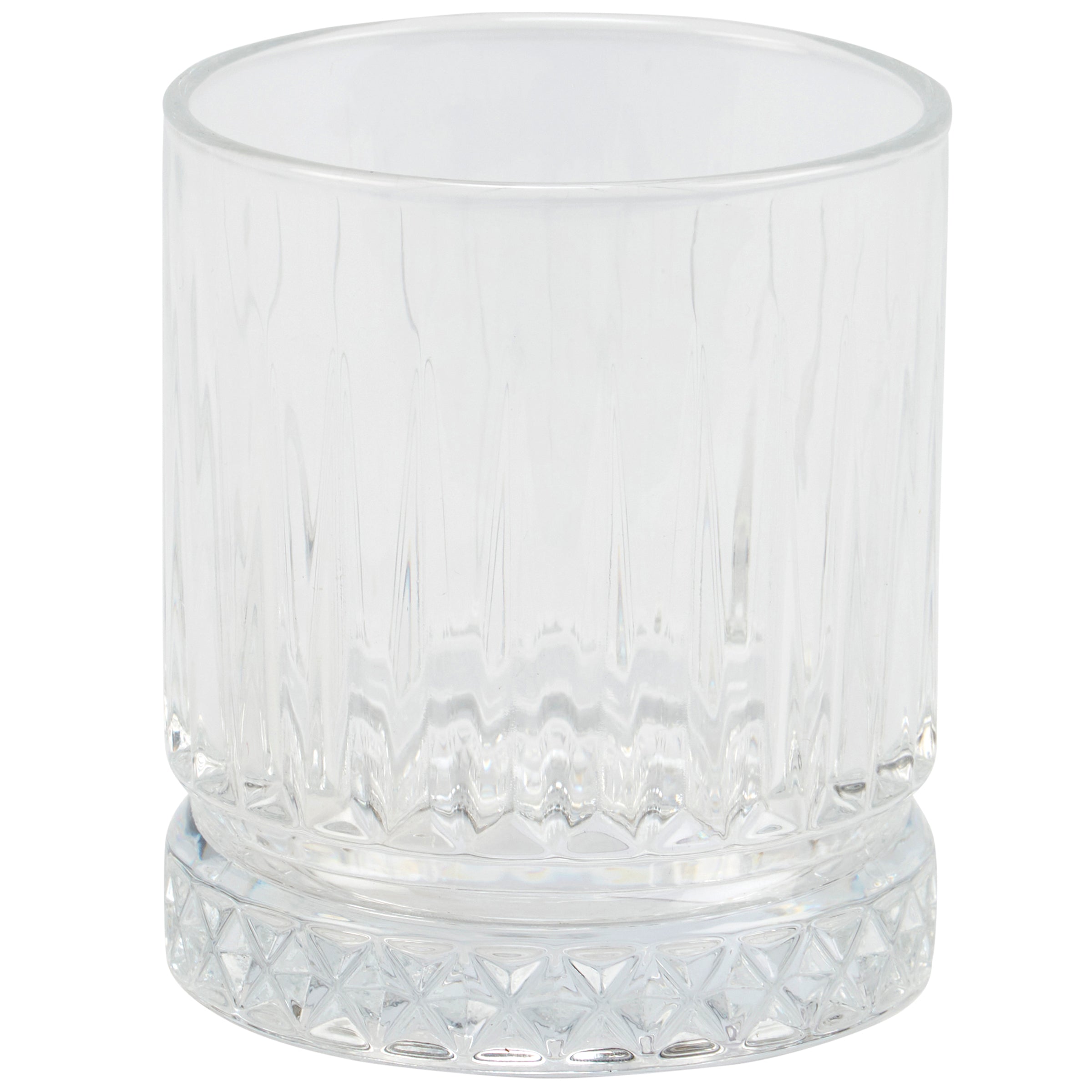 Elegant 10 oz Small Cut Glass Water Tumbler - Textured Art Deco Design