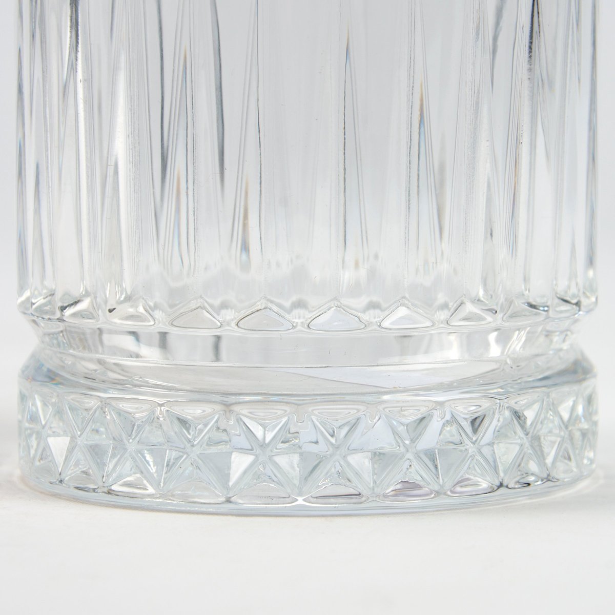 Elegant 10 oz Small Cut Glass Water Tumbler - Textured Art Deco Design