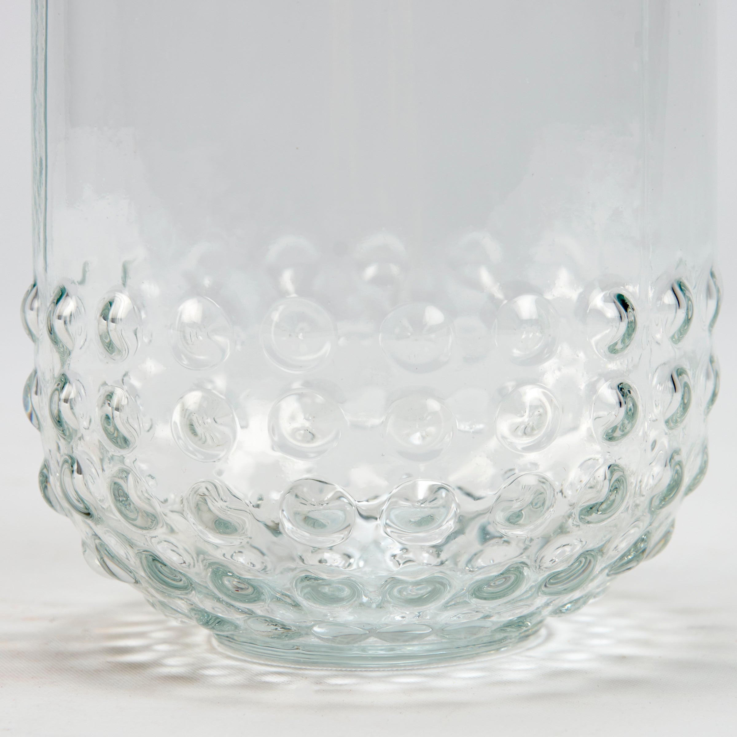 20 oz Small Gold Beaded Drinking Glass, Stylish Art Deco Design, Dishwasher Safe