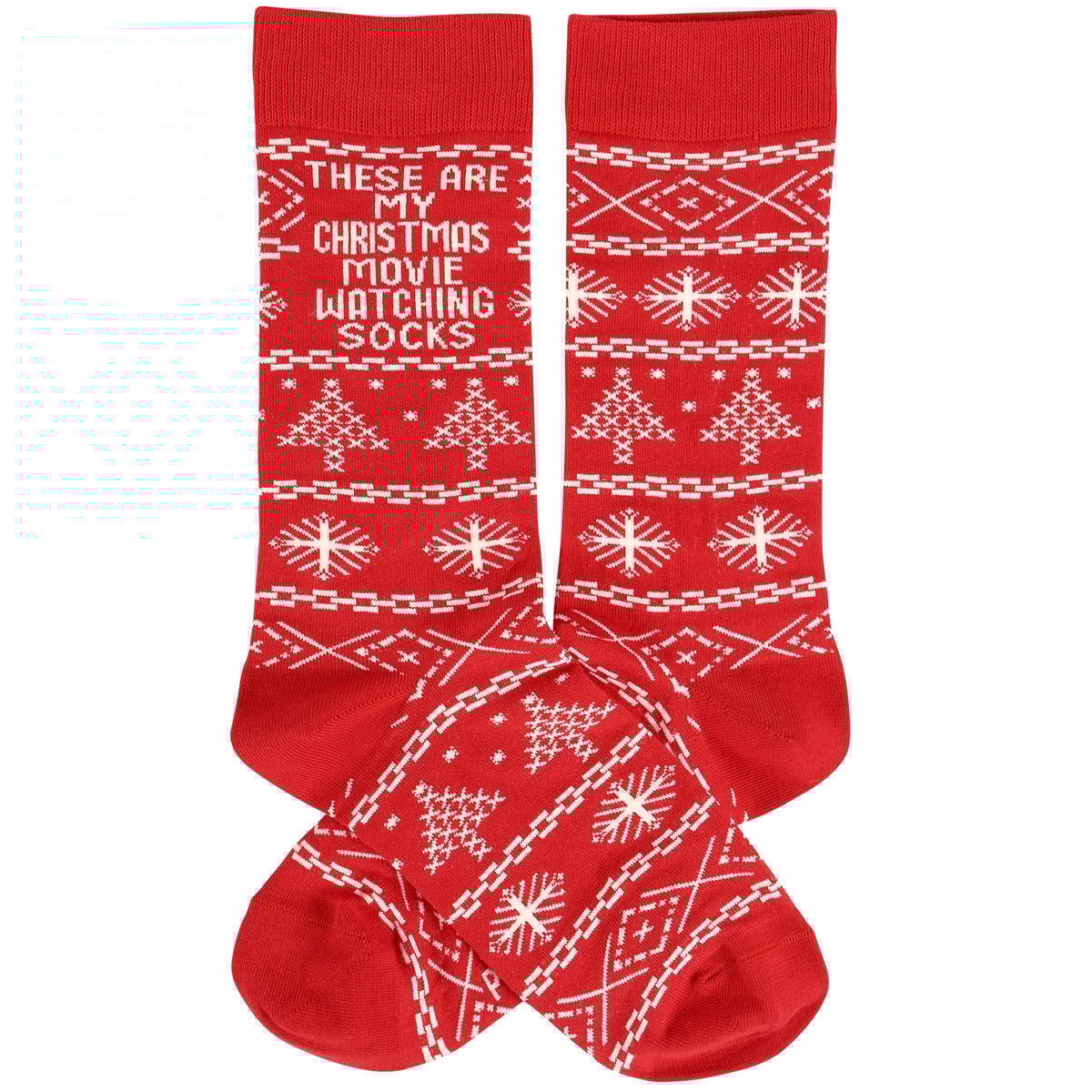 Cozy Christmas Movie Watching Socks - Festive Cotton Blend, One Size