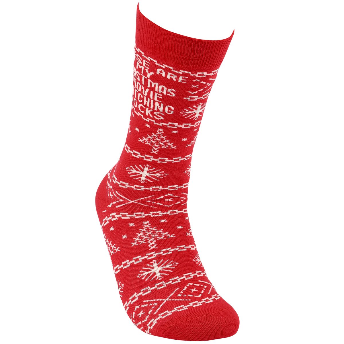 Cozy Christmas Movie Watching Socks - Festive Cotton Blend, One Size