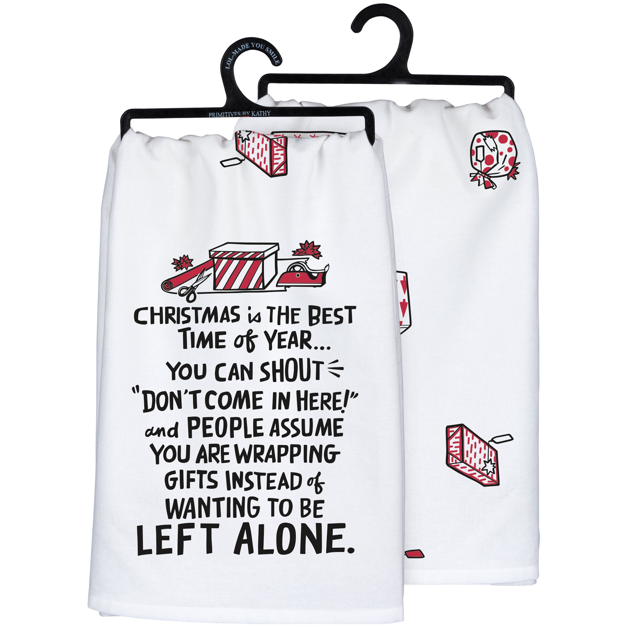 Funny Christmas Cotton Kitchen Towel: 'Don't Come In Here' Sarcastic Holiday Gift