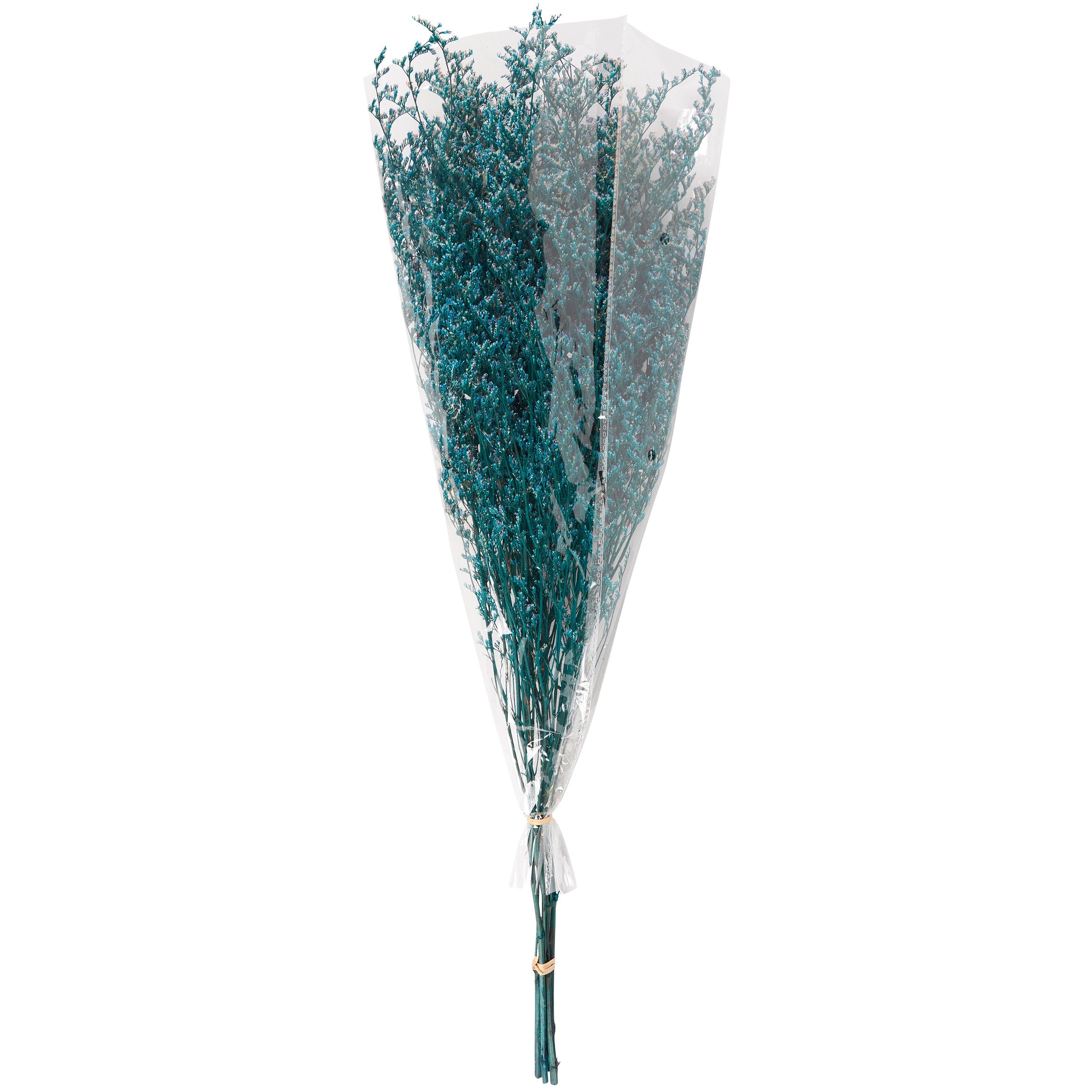 Vibrant Blue Caspia Dried Floral Bouquet, 27.5-Inch Natural Preserved Foliage Decor