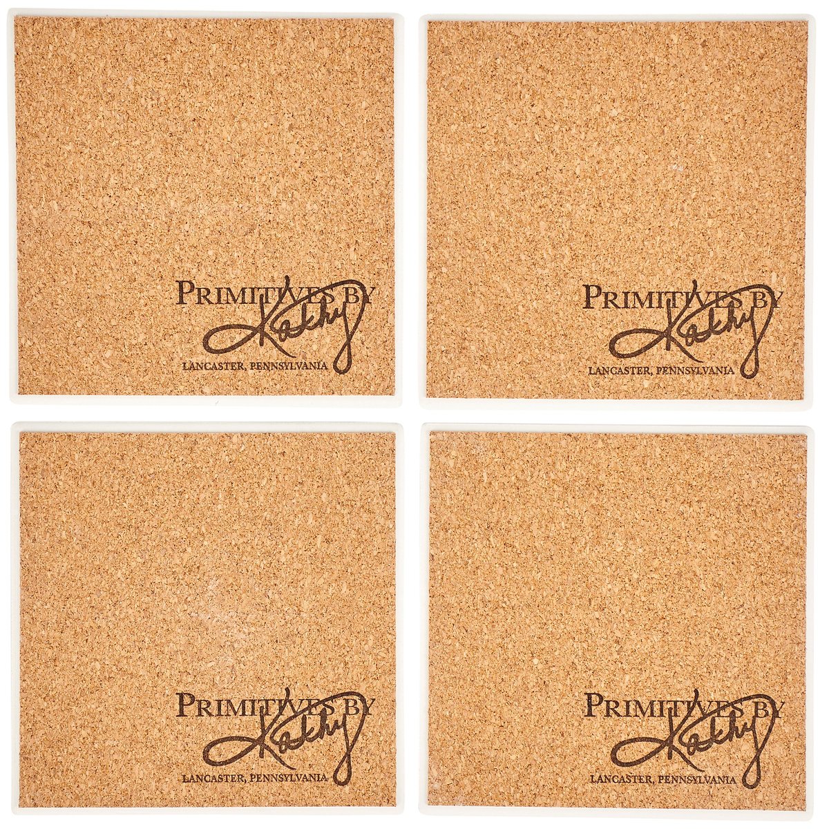 Rustic Western Horse Art Stoneware Coaster Set, Cork Base, Wire Holder