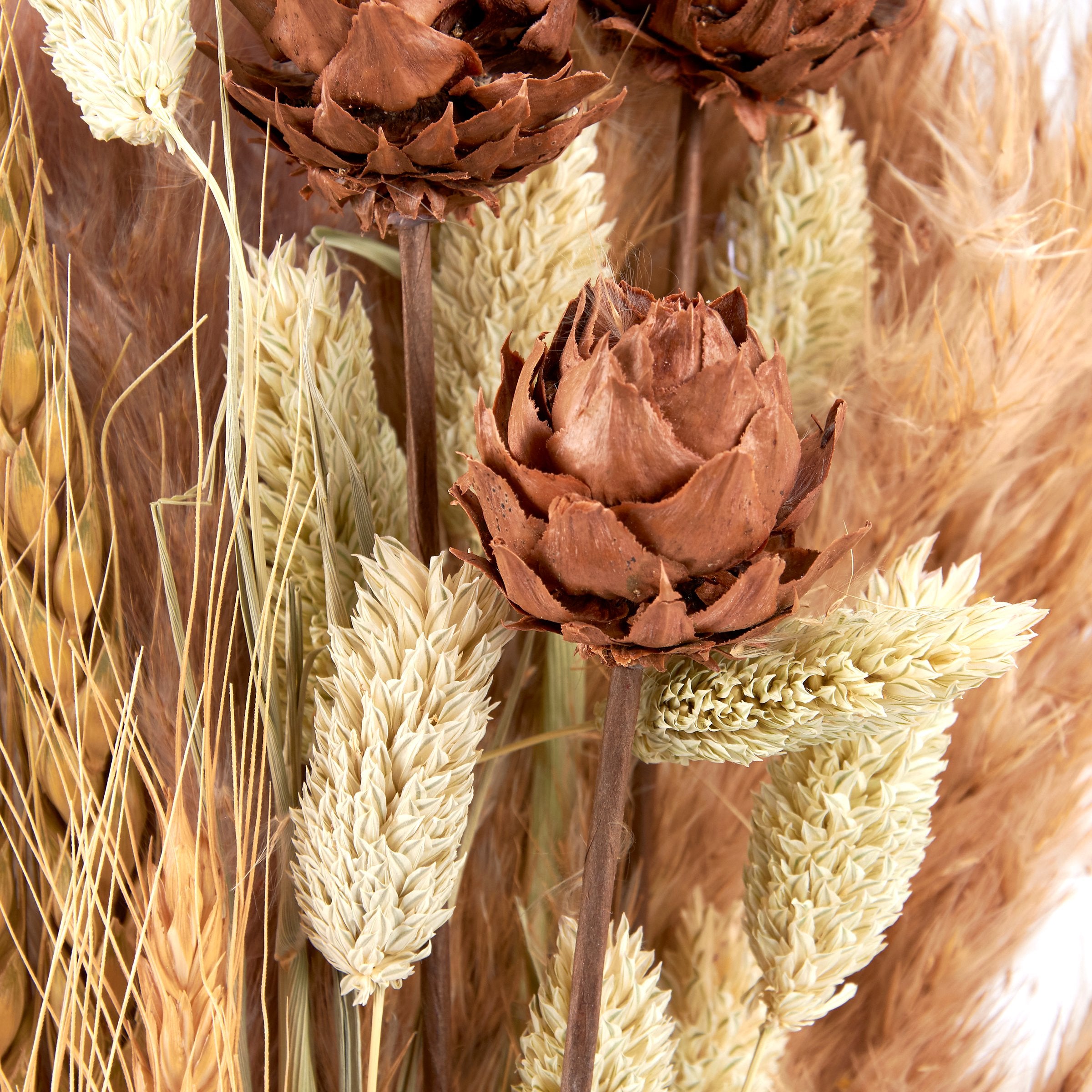 Elegant Natural Mixed Reed Dried Flower Bouquet - Long Lasting Home Decor