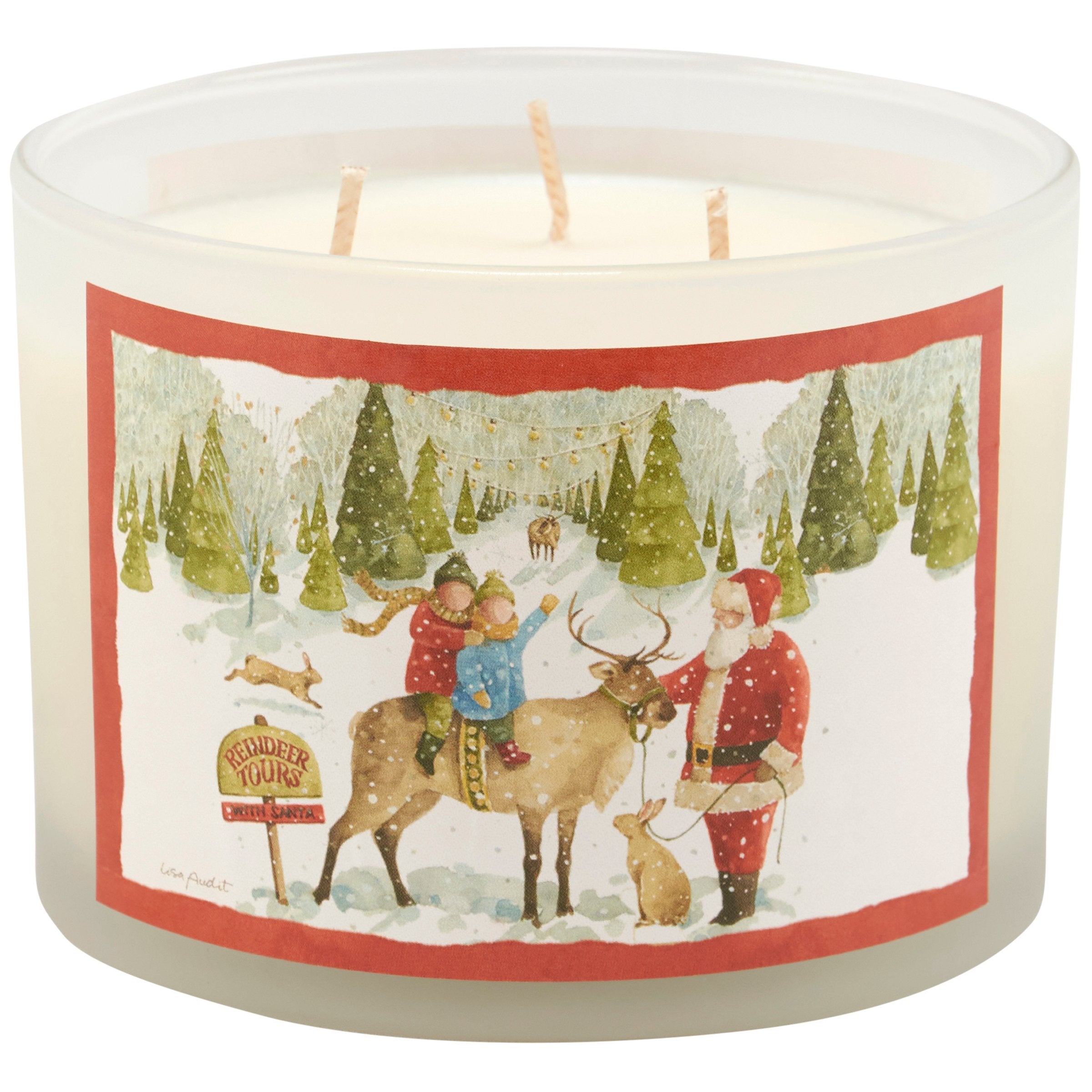 Festive Spice Scented Santa's Tree Farm Christmas Candle - 3-Wick Soy Wax