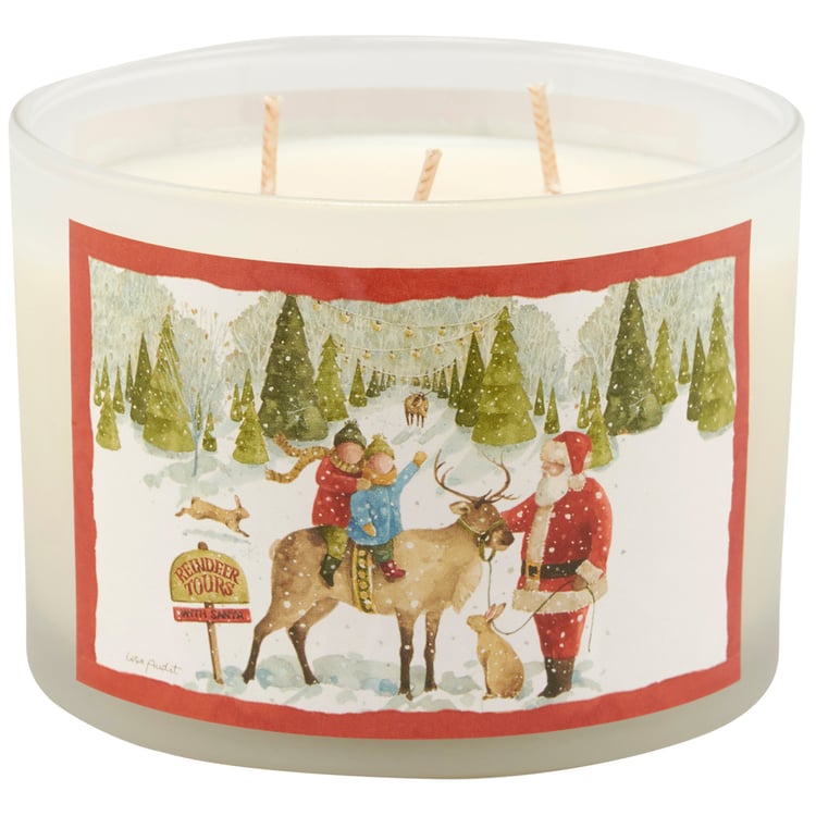 Festive Spice Scented Santa's Tree Farm Christmas Candle - 3-Wick Soy Wax