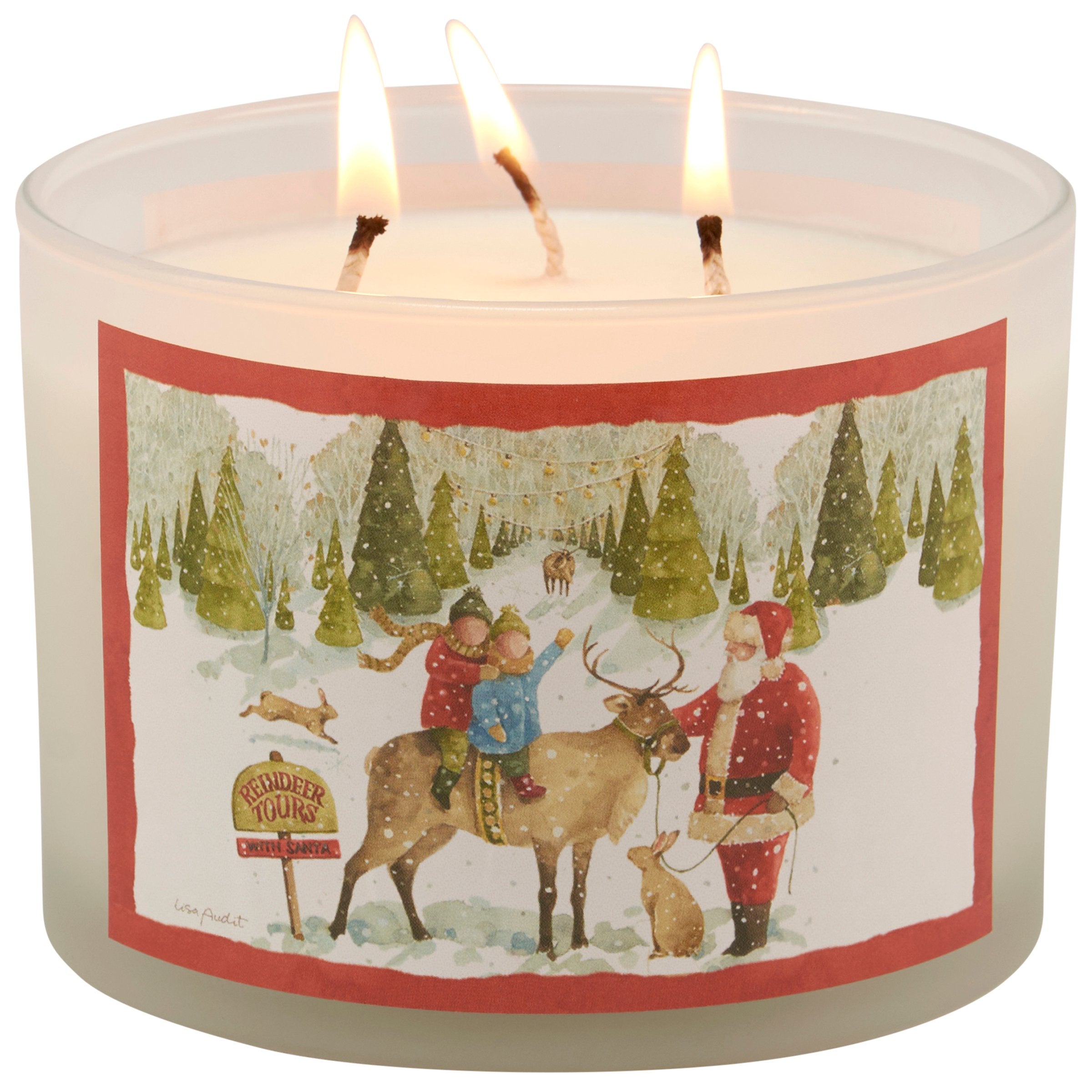 Festive Spice Scented Santa's Tree Farm Christmas Candle - 3-Wick Soy Wax