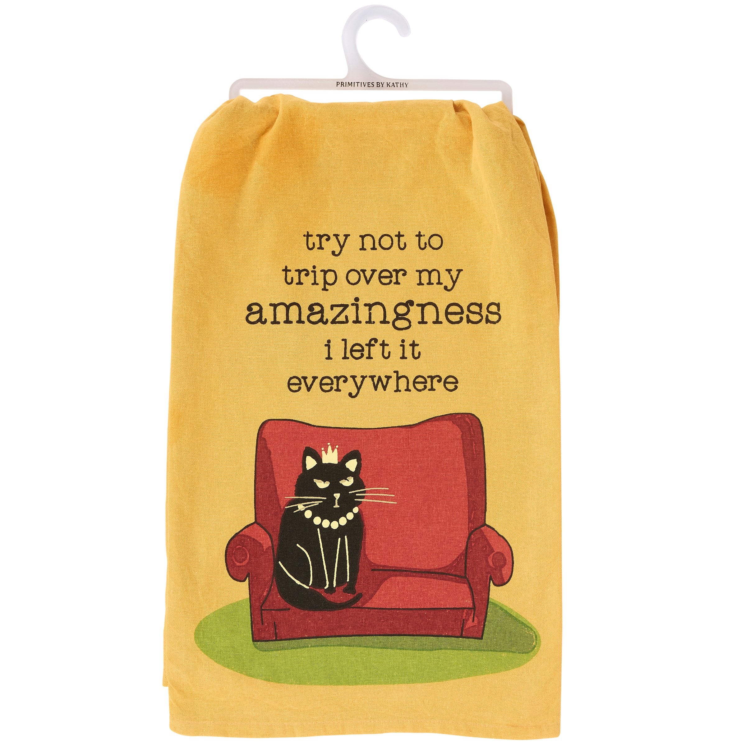 Sassy Cat 'Amazingness Everywhere' Cotton Kitchen Towel - Pet-Themed Decor