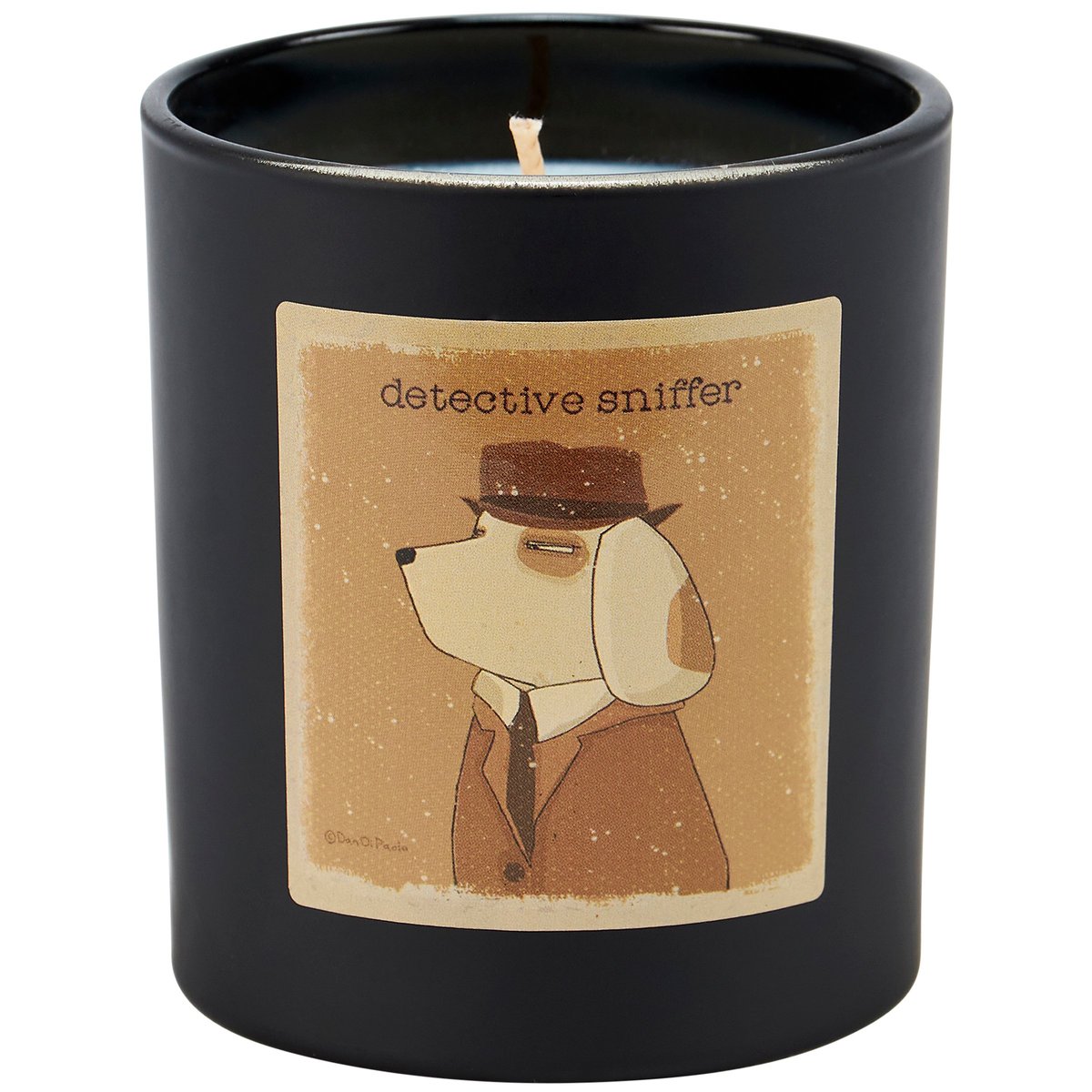 Rustic Matte Black Glass Detective Sniffer French Vanilla Scented Candle