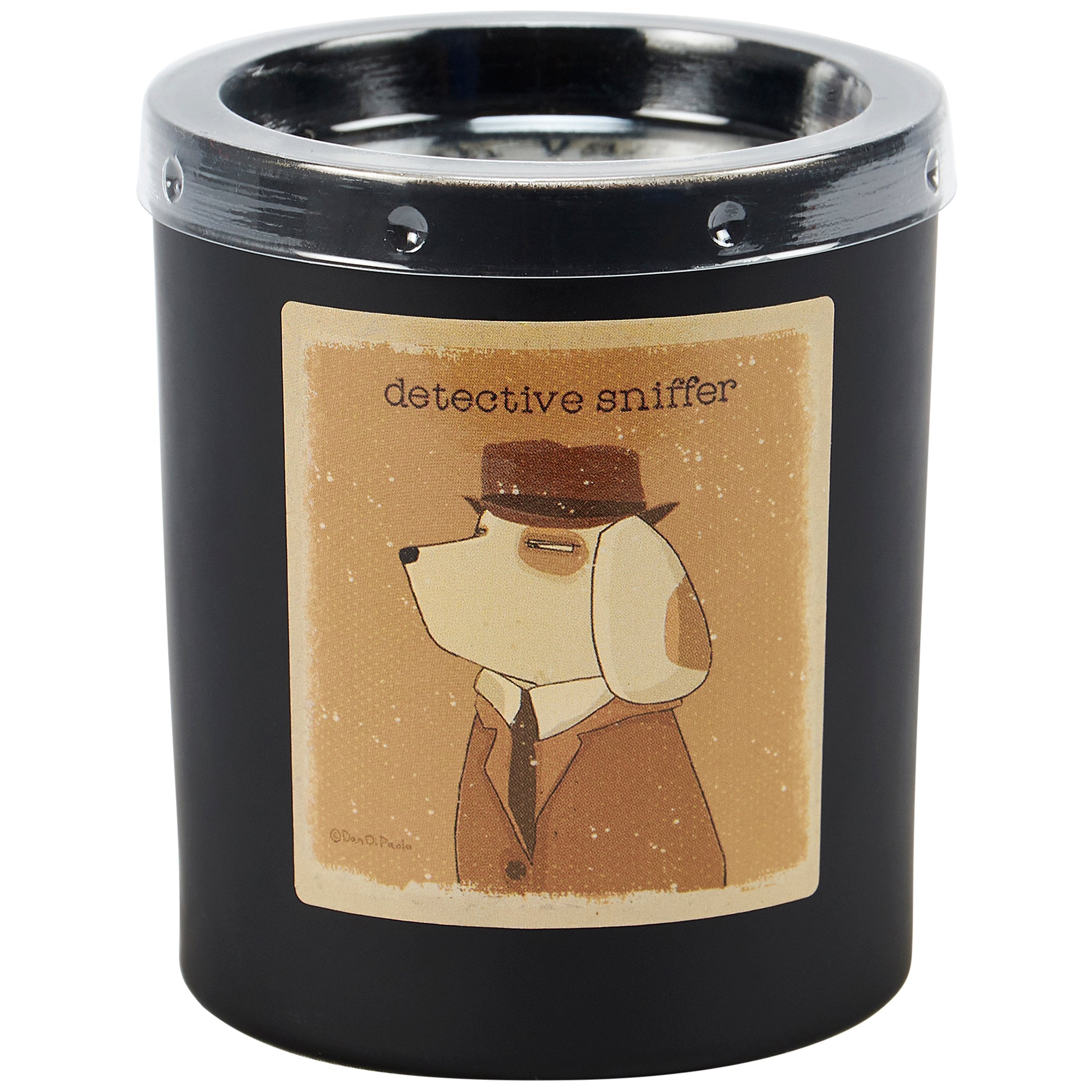 Rustic Matte Black Glass Detective Sniffer French Vanilla Scented Candle