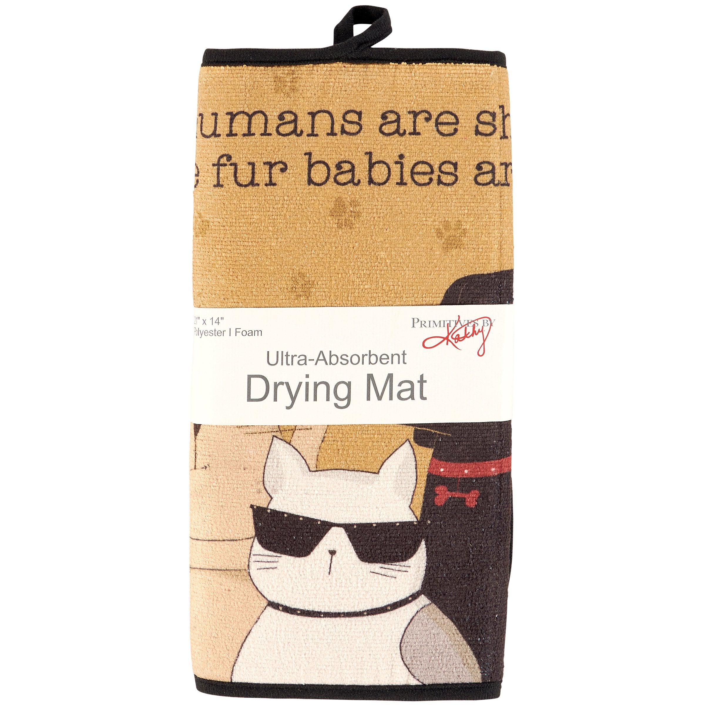 Funny 'Fur Babies Are Cool' Absorbent Pet Drying Mat for Kitchen Counter