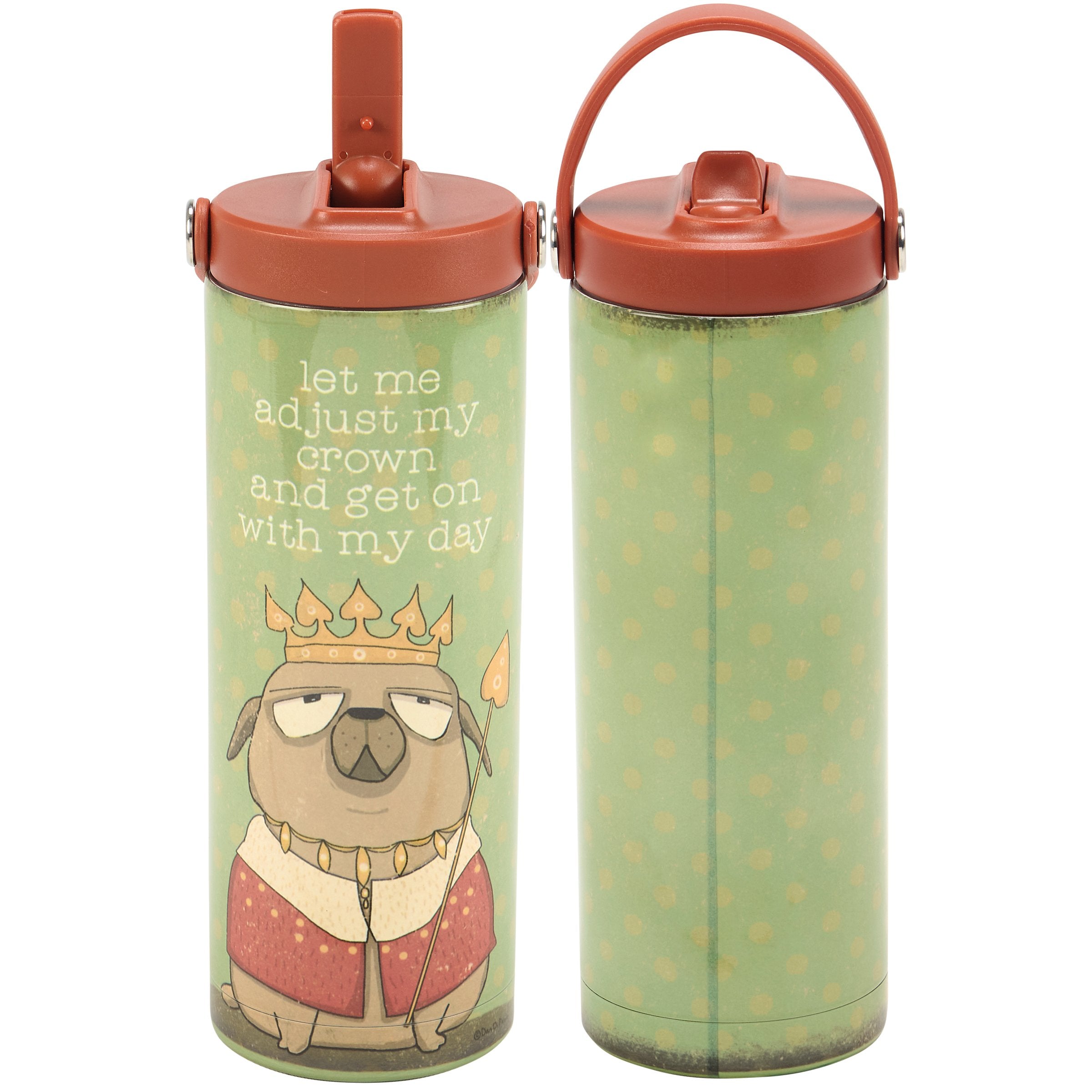 Sassy Dog Crown Insulated 20oz Stainless Steel Sport Water Bottle with Straw