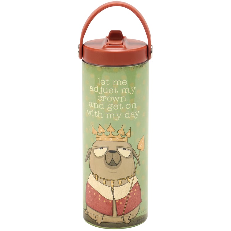 Sassy Dog Crown Insulated 20oz Stainless Steel Sport Water Bottle with Straw