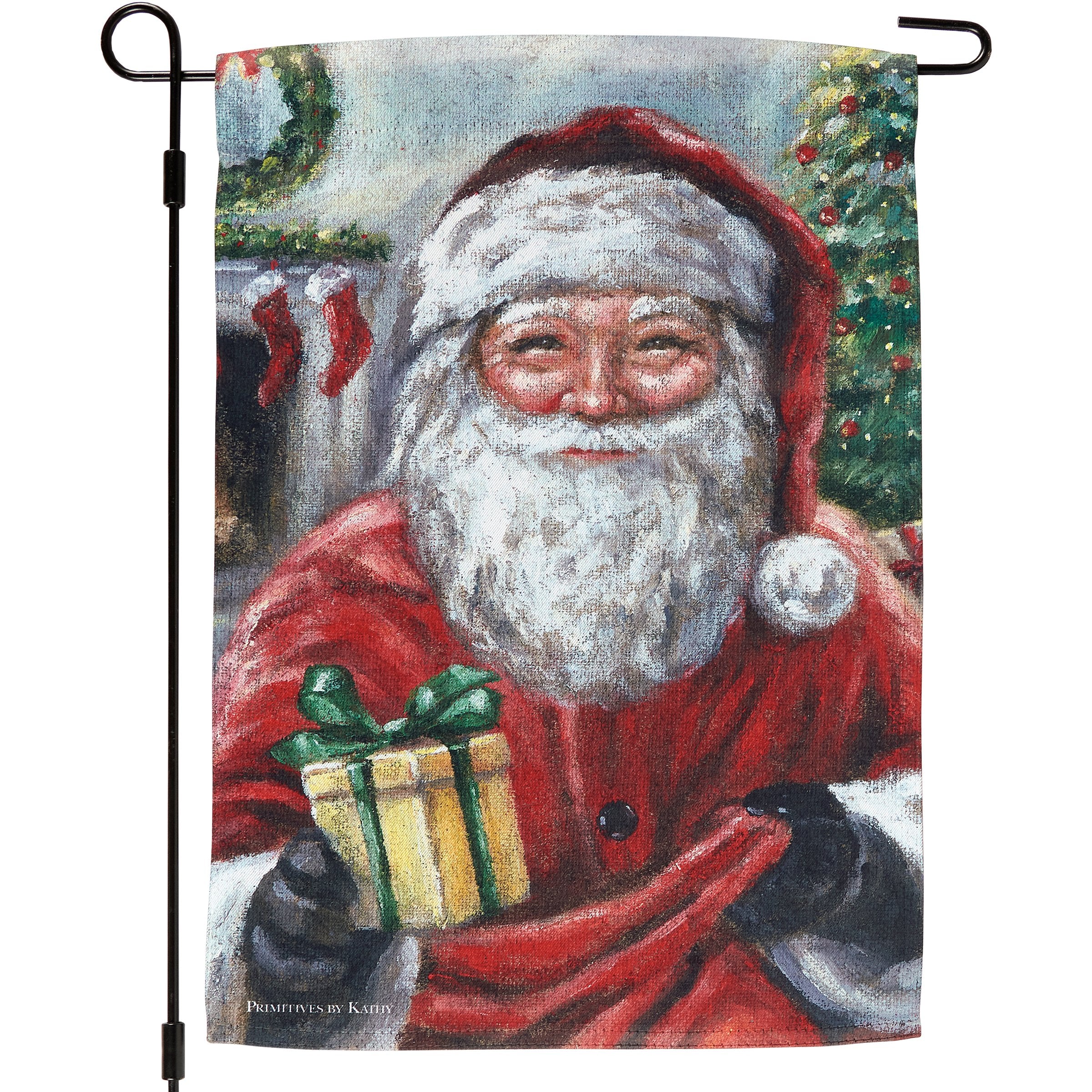 Festive Double-Sided Christmas Eve Santa Garden Flag - Durable Outdoor Holiday Decor
